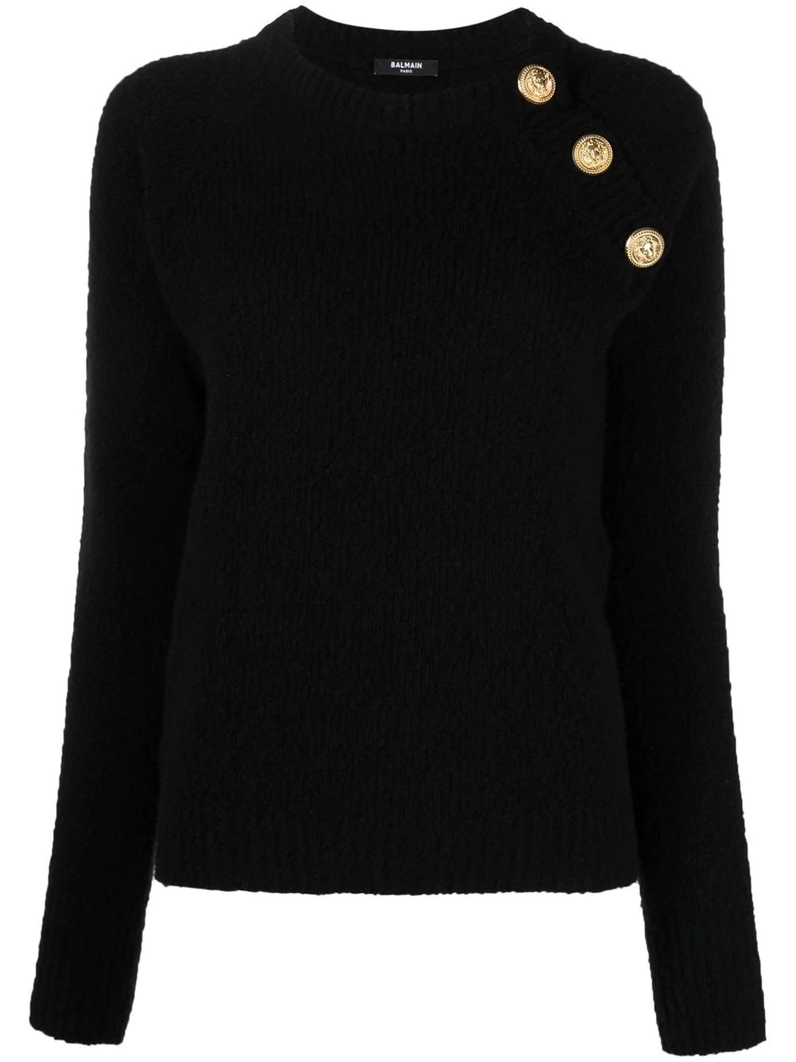 Balmain Black Wool And Cashmere Sweater