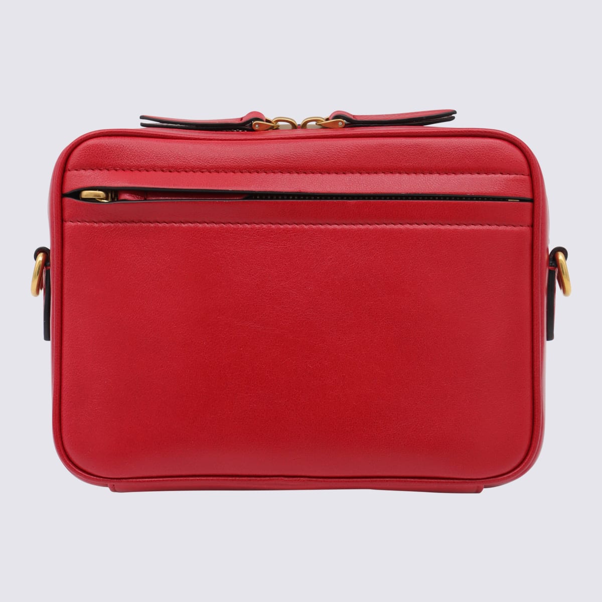 Valentino Red And Black Leather Crossbody Bag In Multi