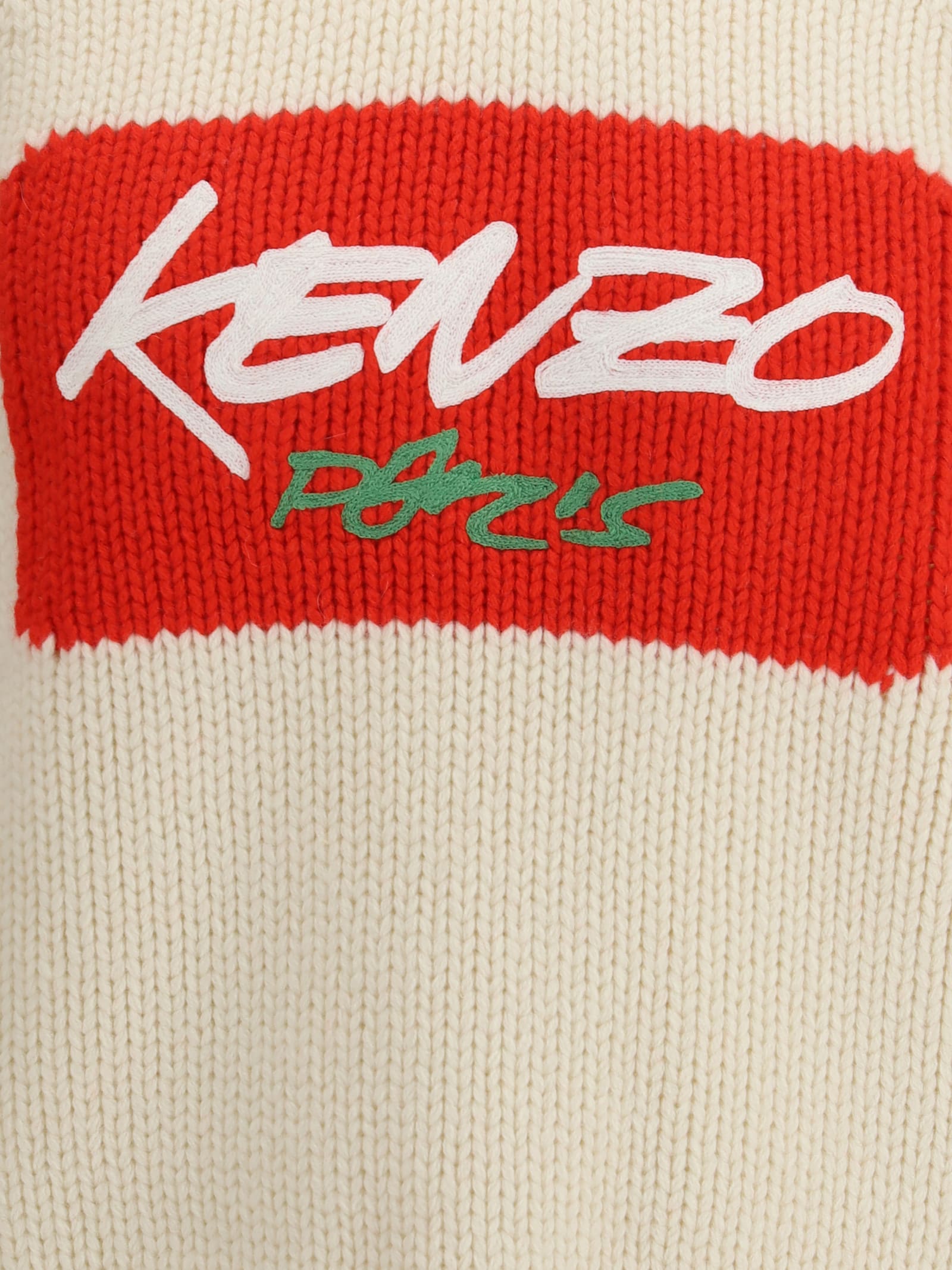 Kenzo Futura 2000 Wool Sweater With Graphic Print In White