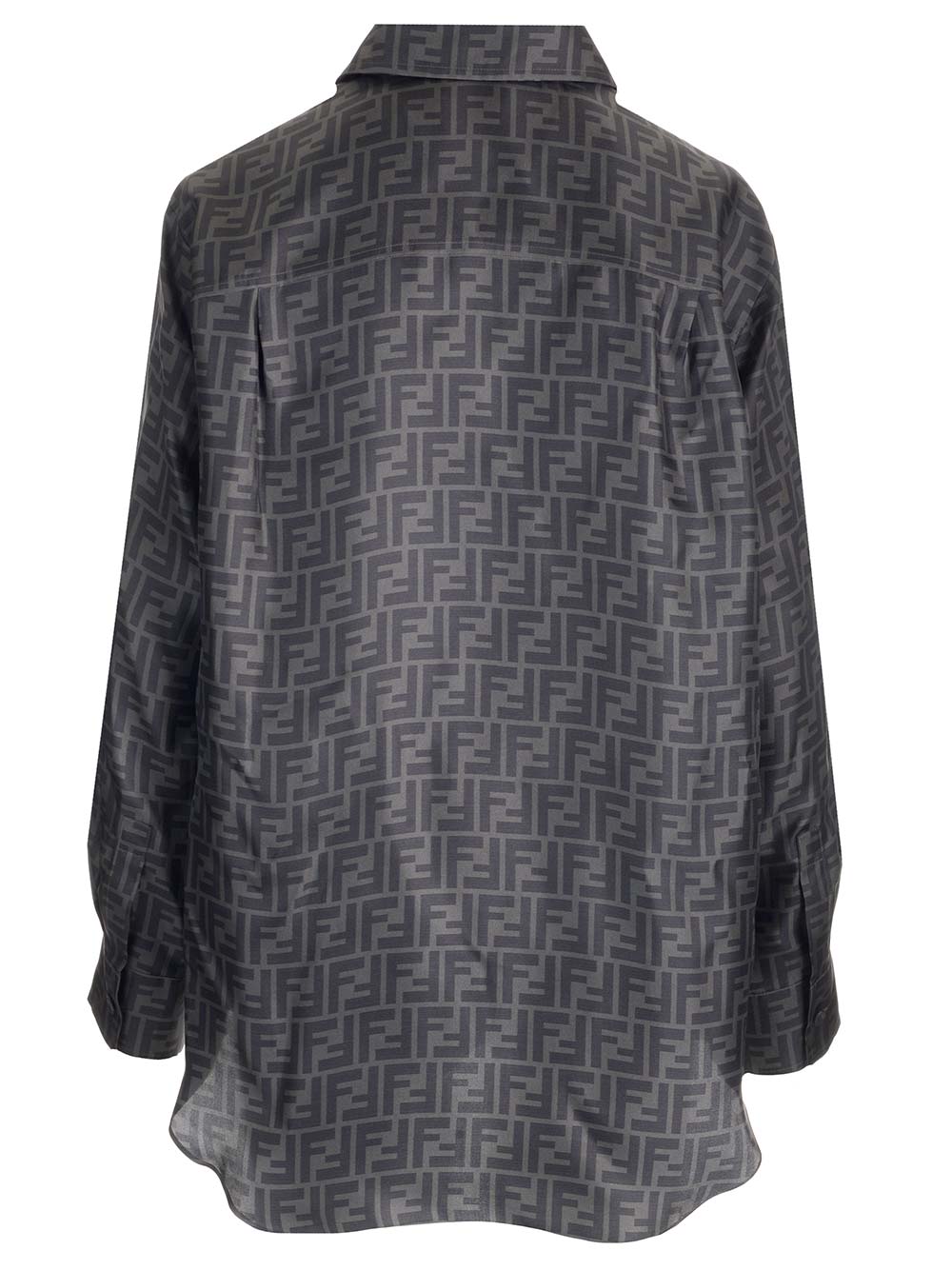 Shop Fendi Logo Chain Print Silk Shirt