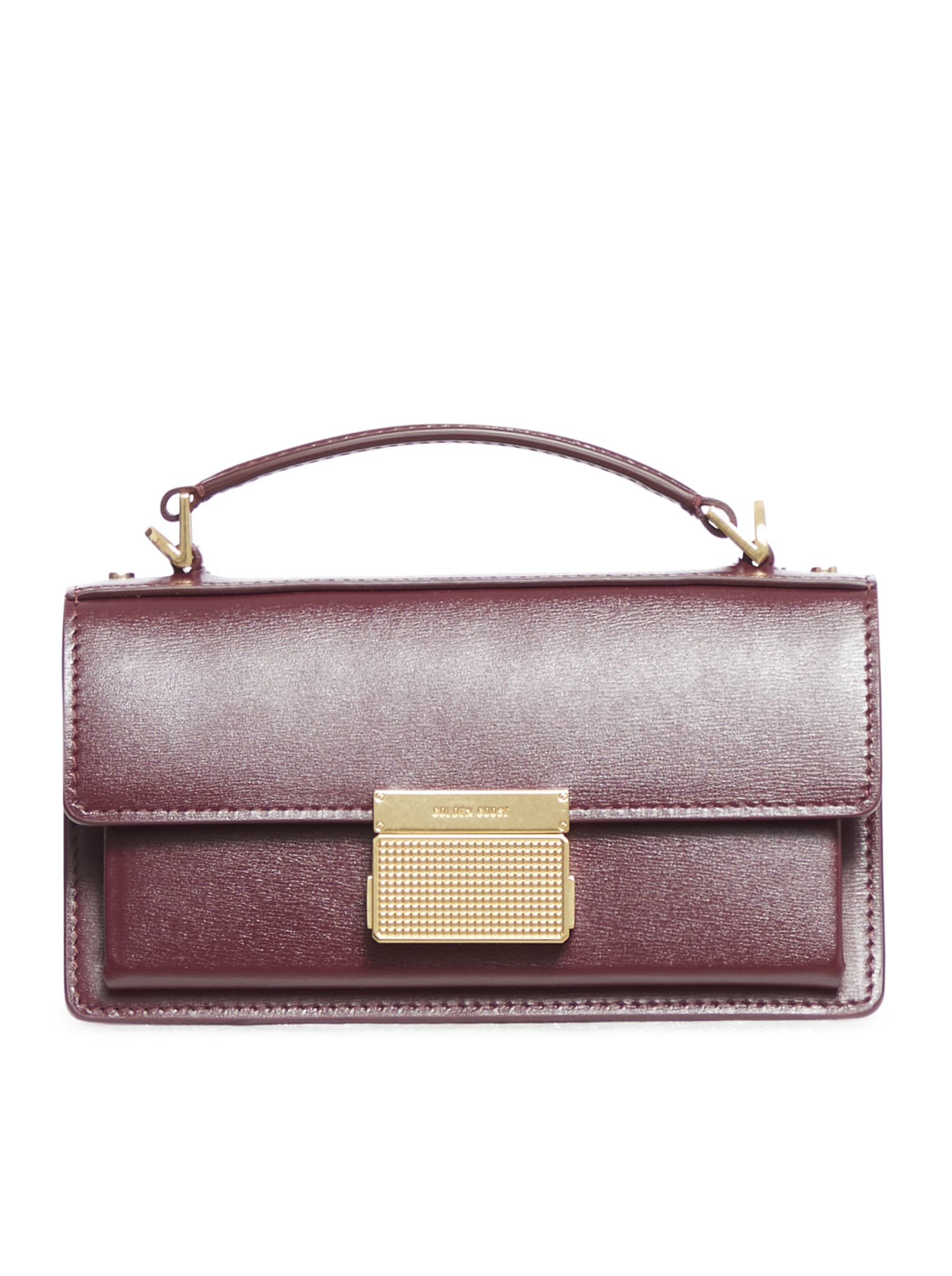 Shop Golden Goose Small Venezia Beige Palmellata Leather Bag In Burgundy