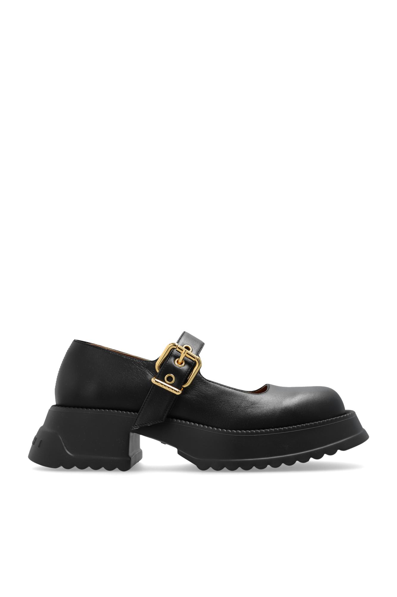 Marni Leather Platform Loafers In Black