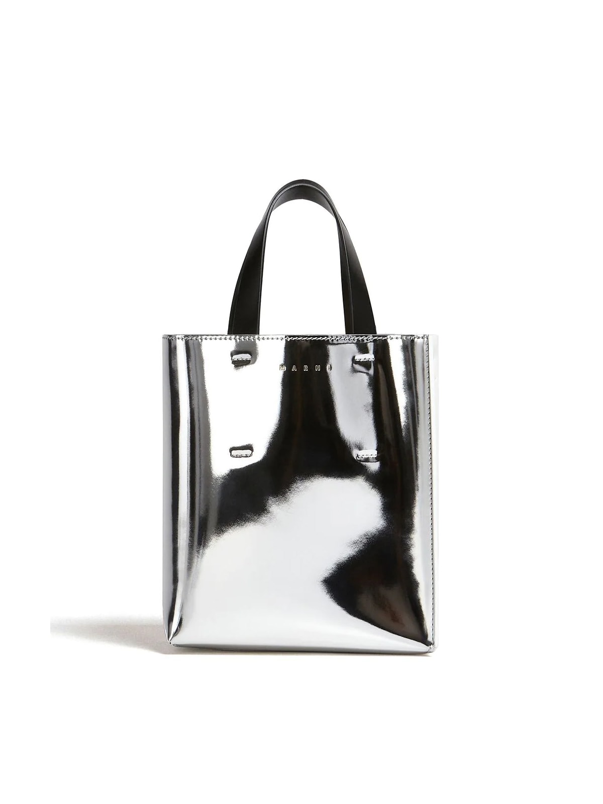 Marni 'bookish' Nylon Windreaker In Silver Lily White Black