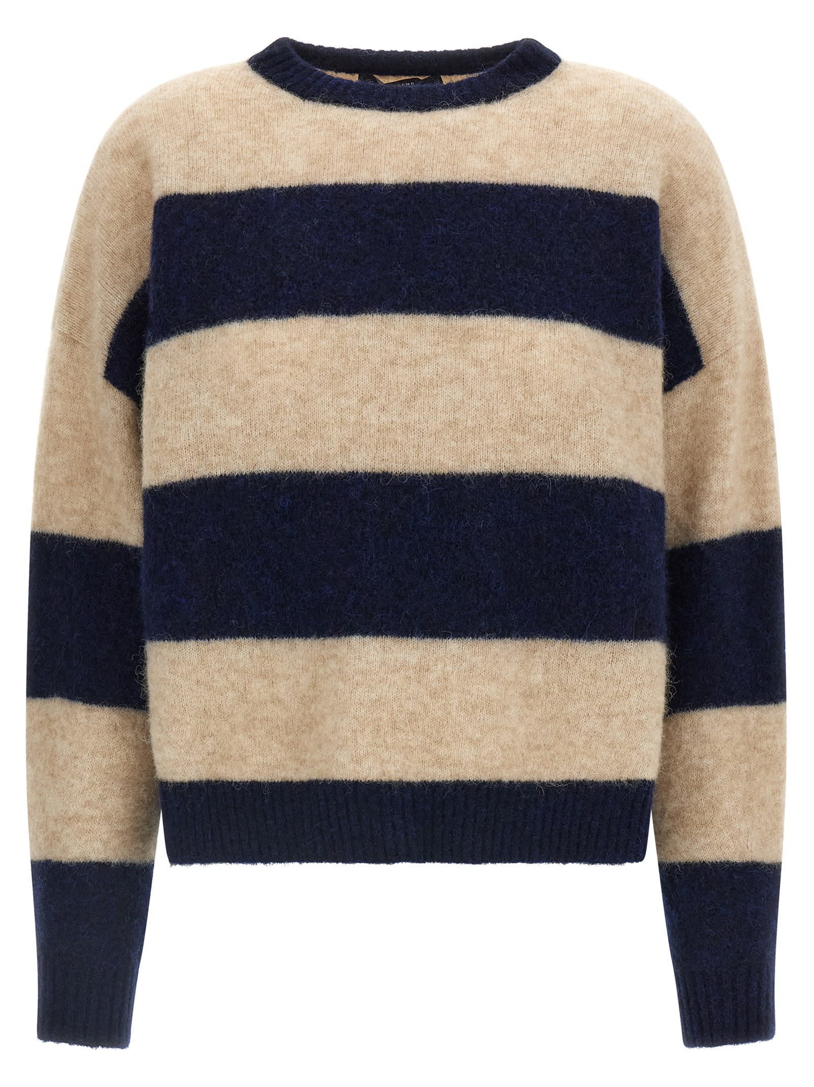Weekend Max Mara Striped Long Sleeve Crew Neck Sweater In Multi