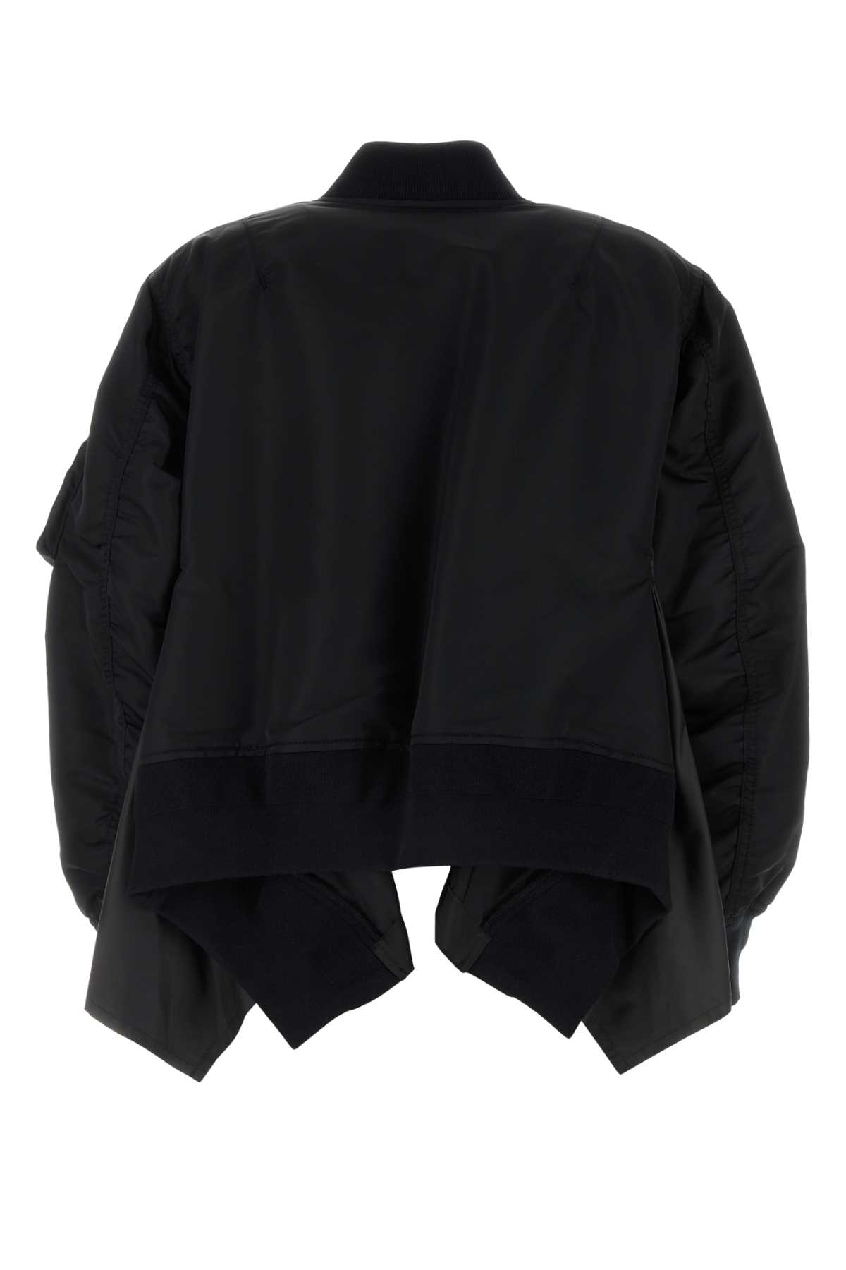 Shop Sacai Black Nylon Jacket