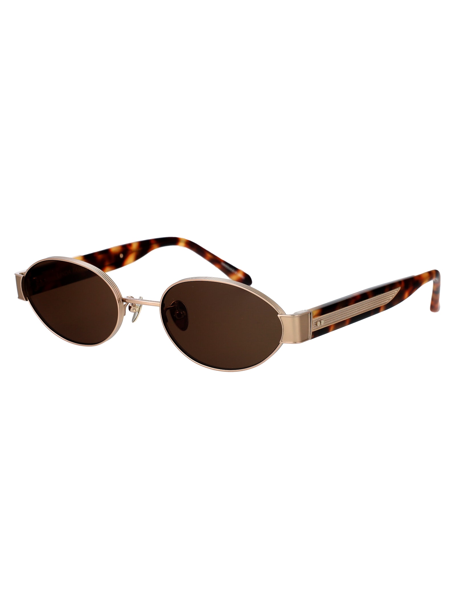 Linda Farrow Sadie - Light Gold / T-shell Sunglasses In Lightgold/t-shell/brown
