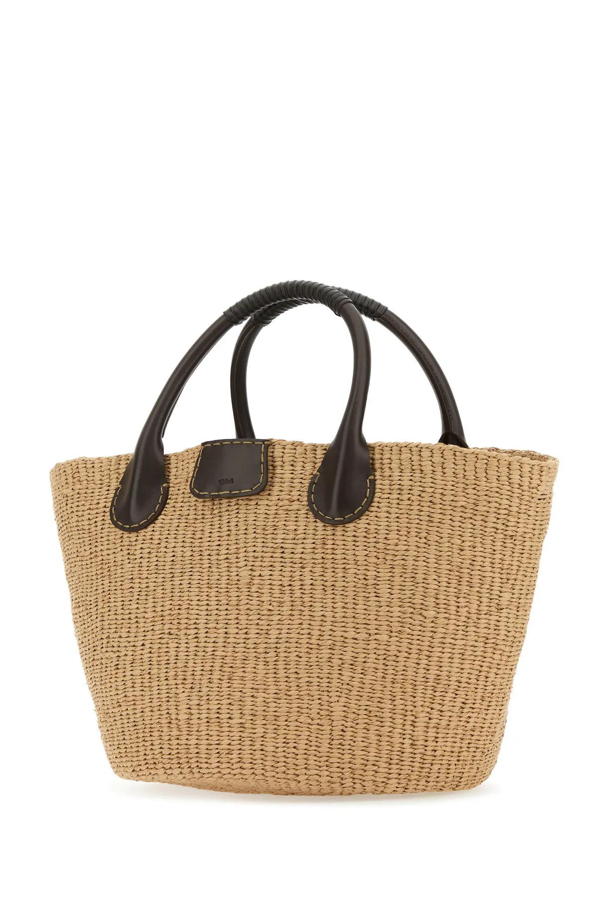 Chloé Raffia Large Palma X Eres Shopping Bag In Beige