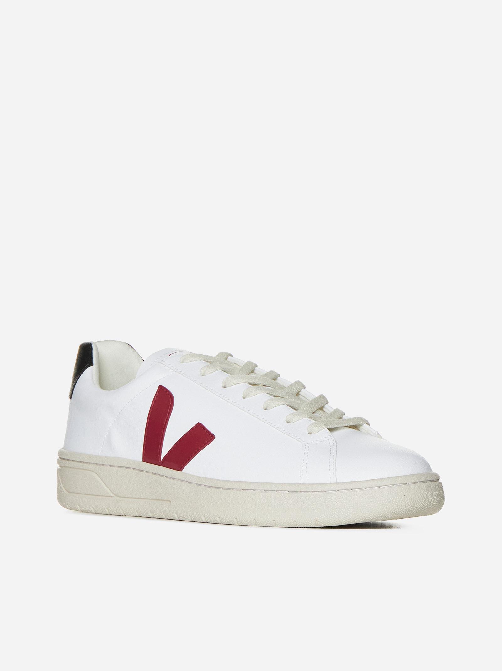 Veja Extra White Marsala And Navy Leather V - 12 Sneakers In White