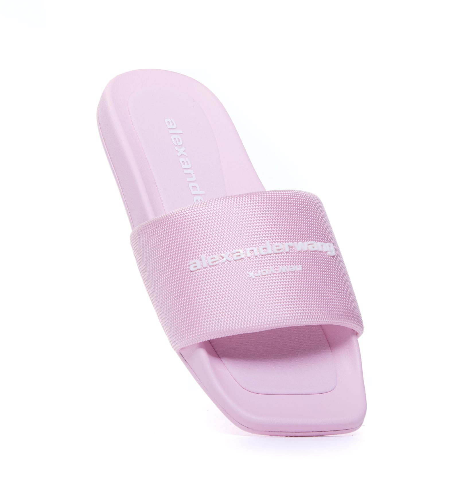 Shop Alexander Wang Logo Slide Sandals In Pink