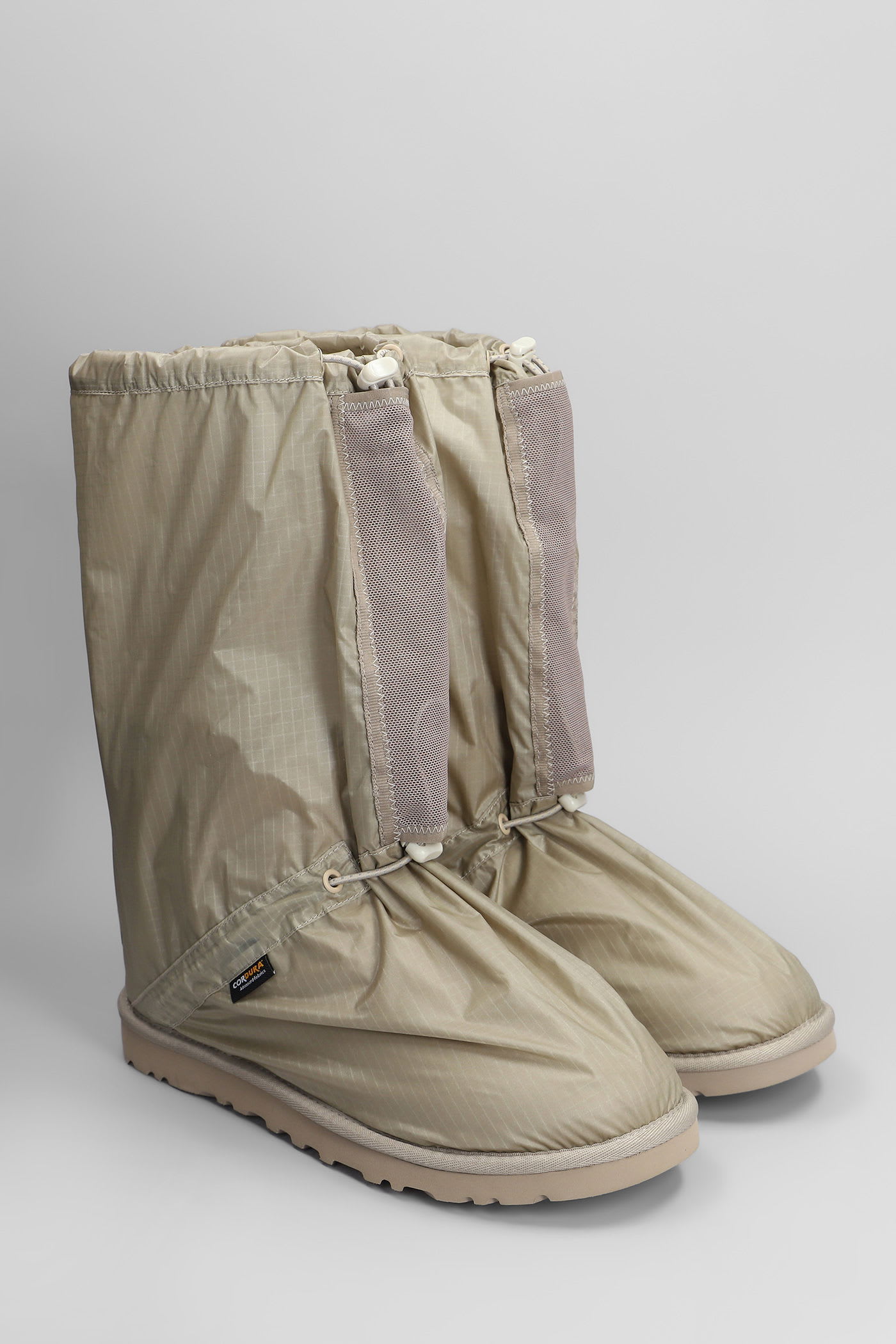 Ugg Classic Mini Low Heels Boots In Green Nylon In Green