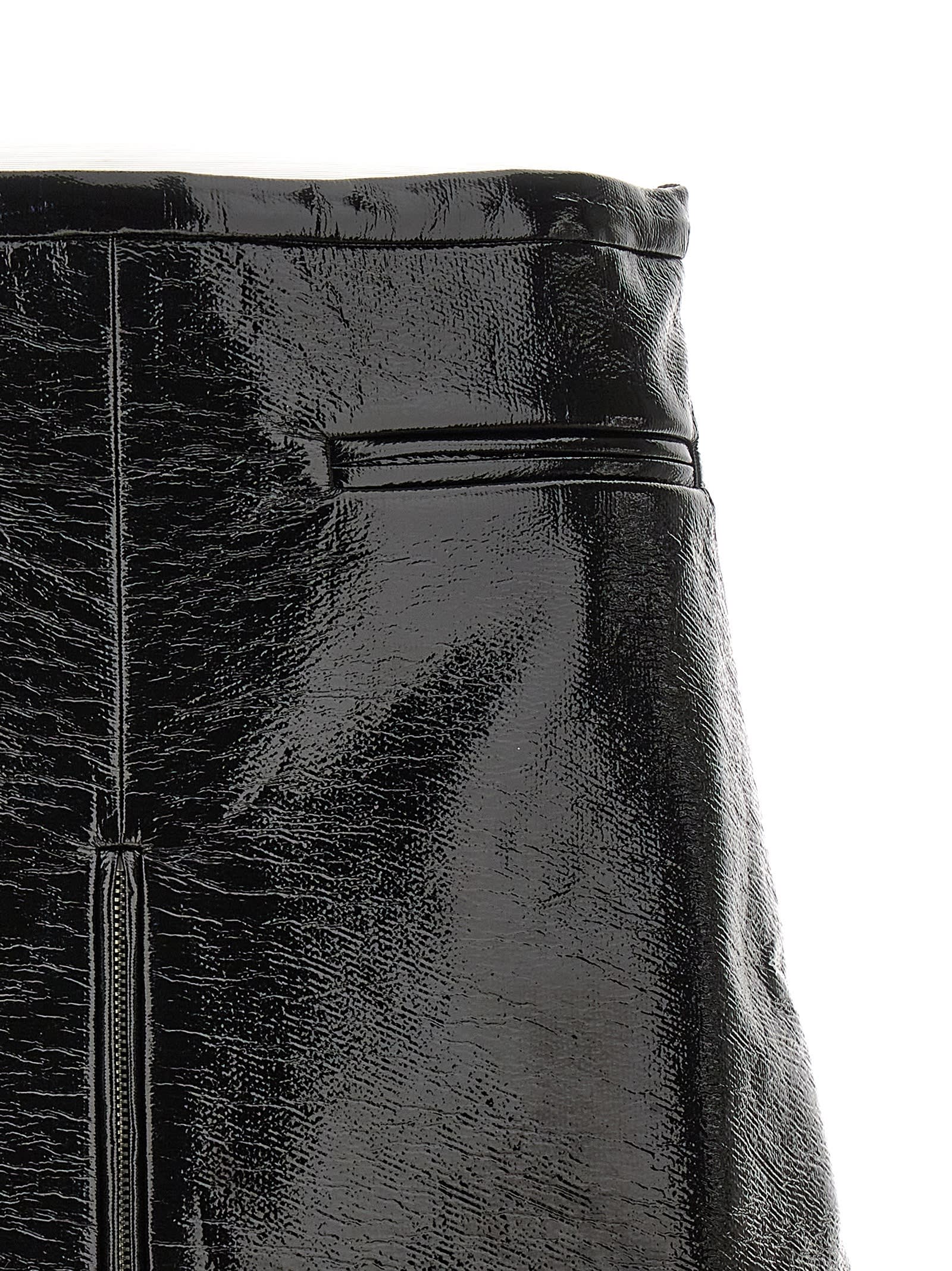 Shop Courrèges Heritage Viny Mini Skirt In Black