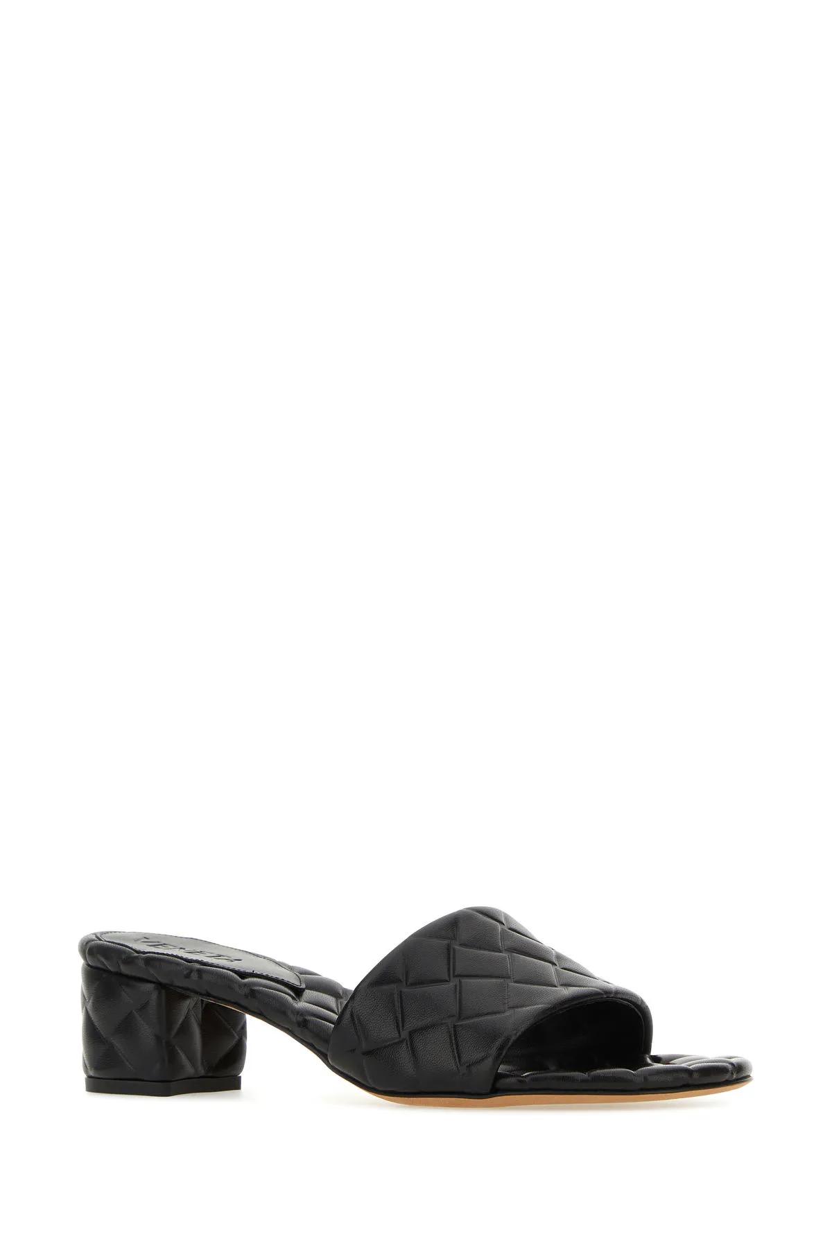 Shop Bottega Veneta Black Nappa Leather Amy Mules