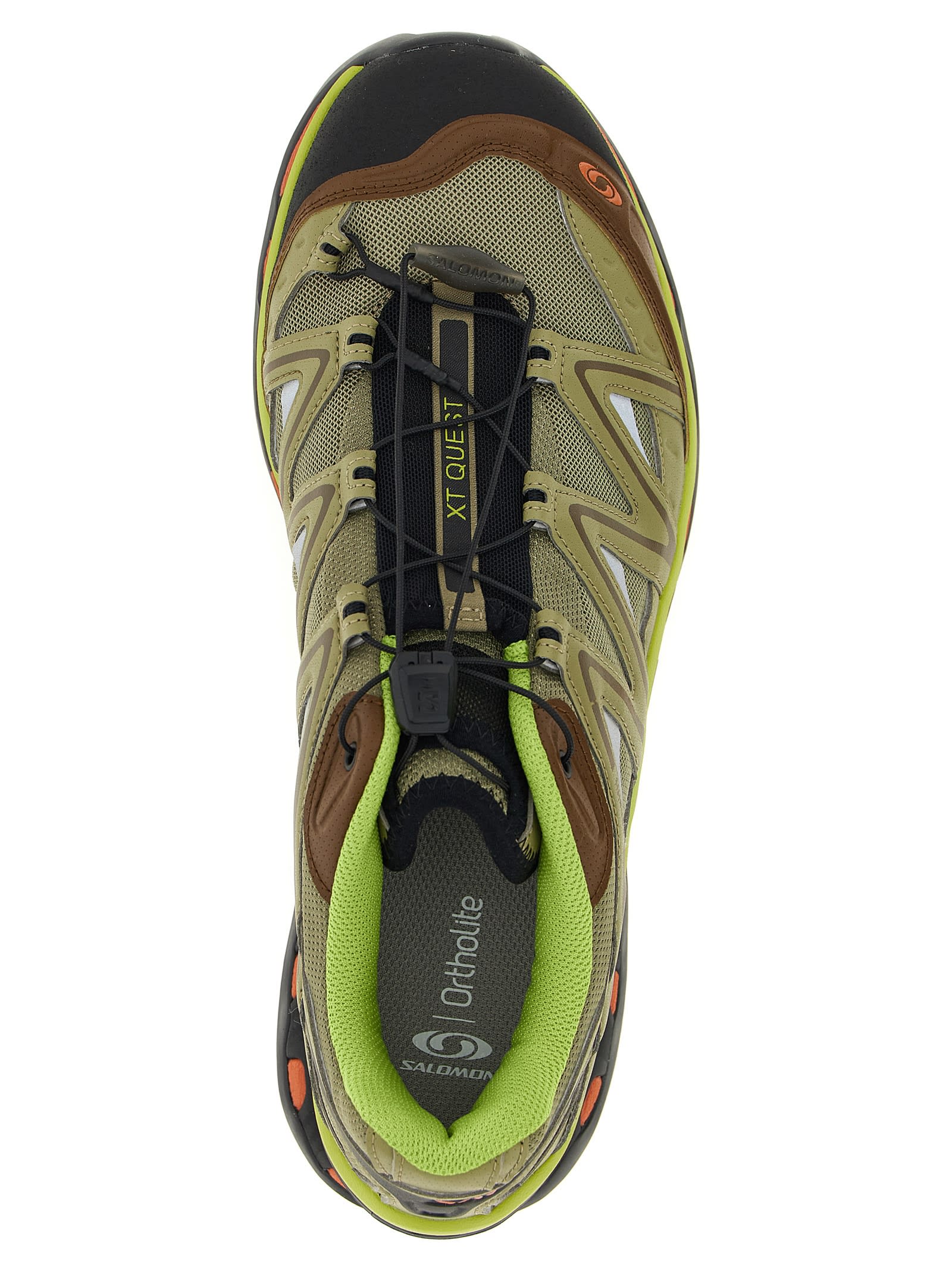 Salomon Rounded Toe Sneakers With Logo-printed Mesh In Green
