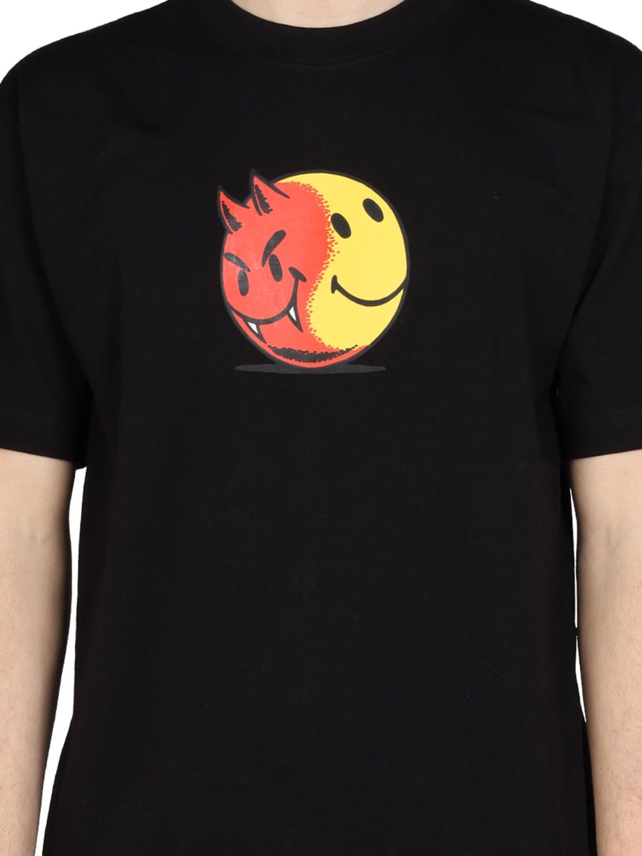 Shop Market Smiley God And Devil T-shirt In Black