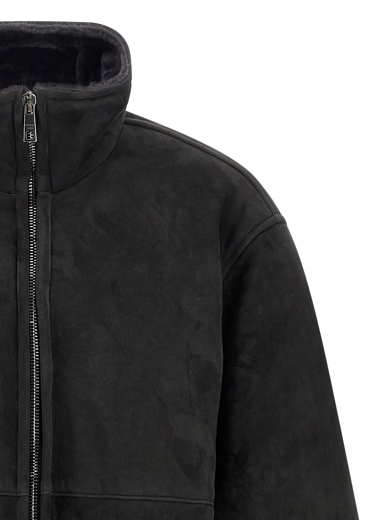 Giorgio Brato High-neck Leather Jacket In Black