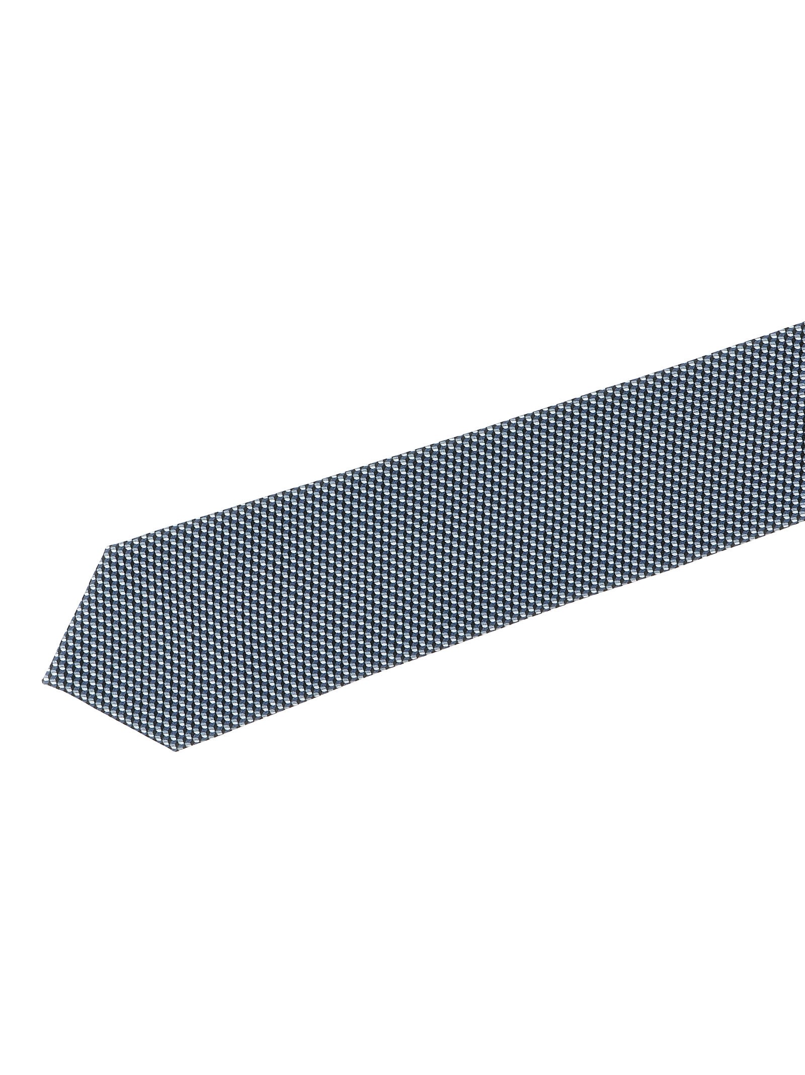 Brioni Slim Textured Jacquard Tie With Pointed Tip In Blue