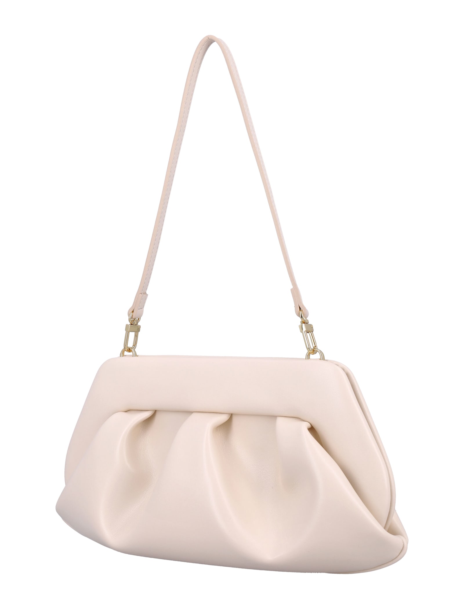 Themoirè Emera Vegan Leather Clutch In Shell