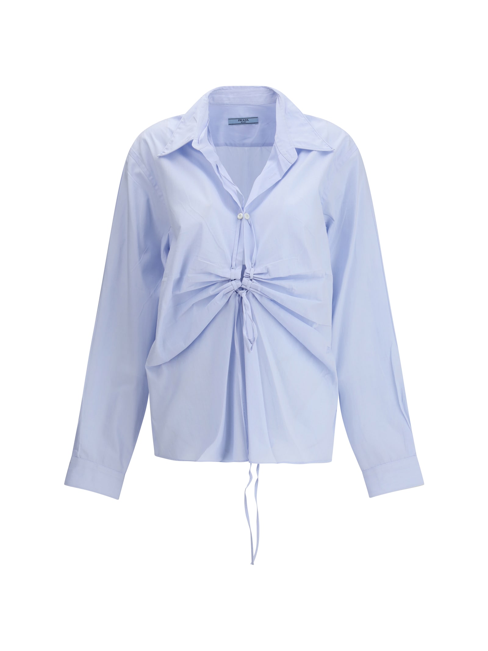 Prada Fil-à-fil Shirt In Blue