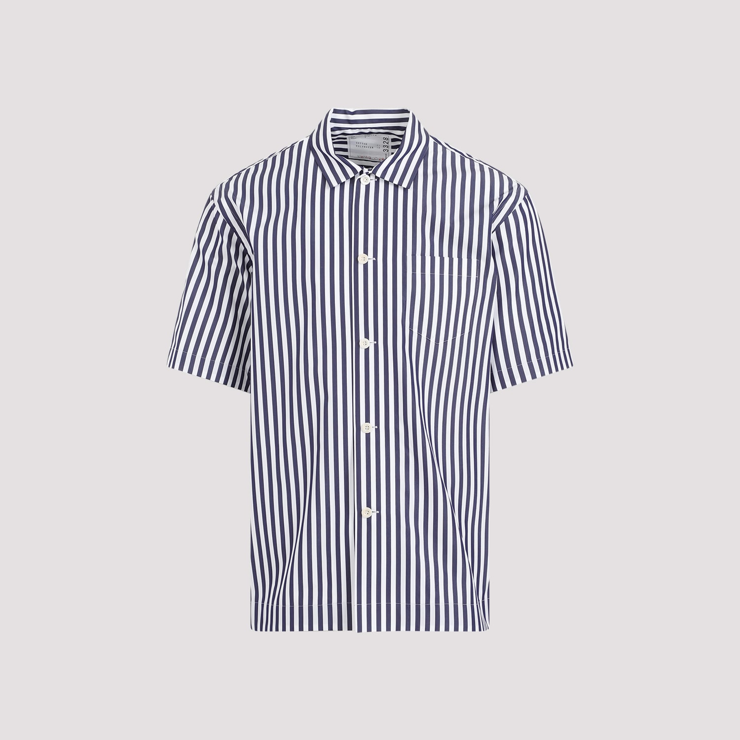 Shop Sacai Shirt In Navy Stripe