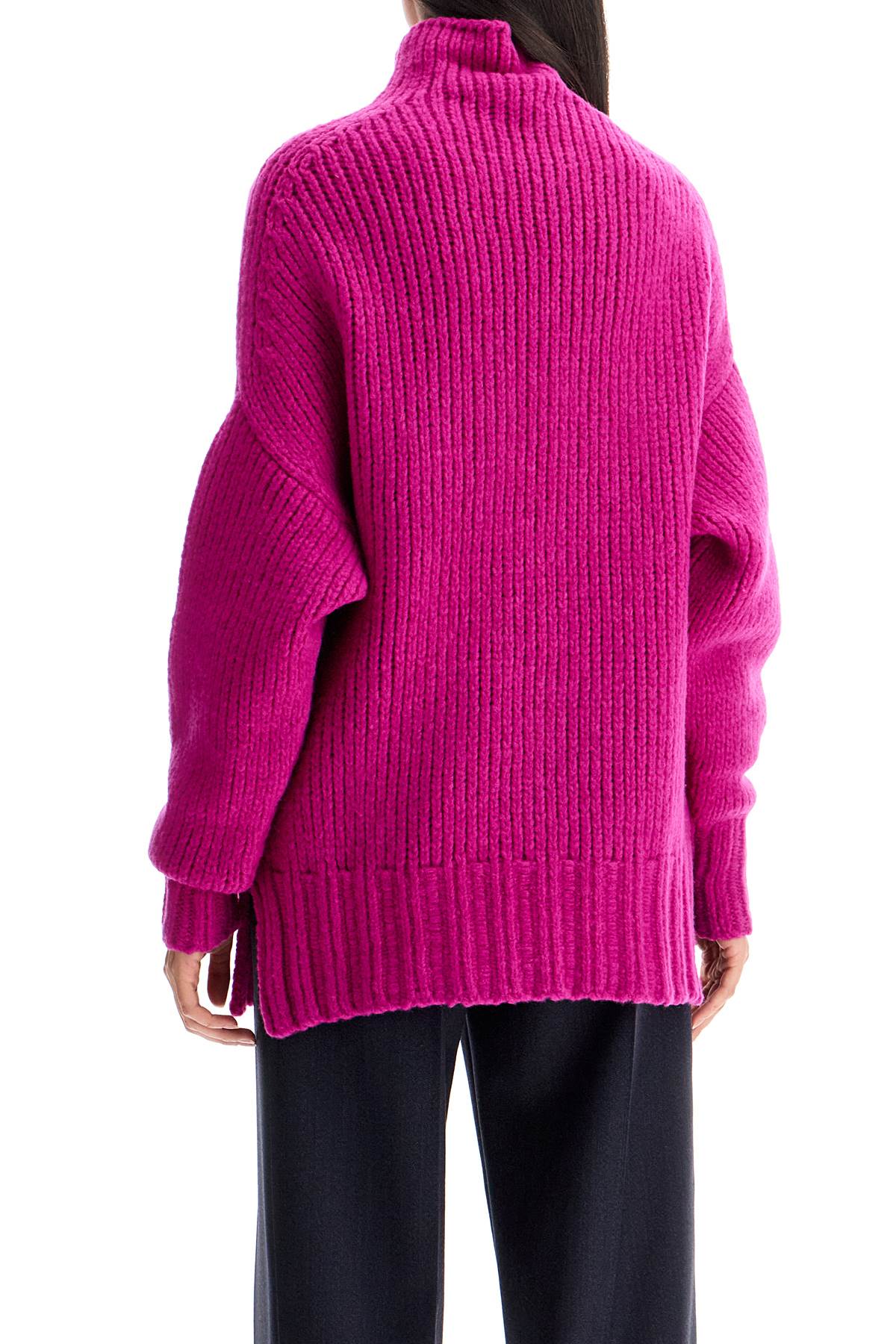 Shop Lanvin High-neck Wool Sweater In Fuchsia (fuchsia)