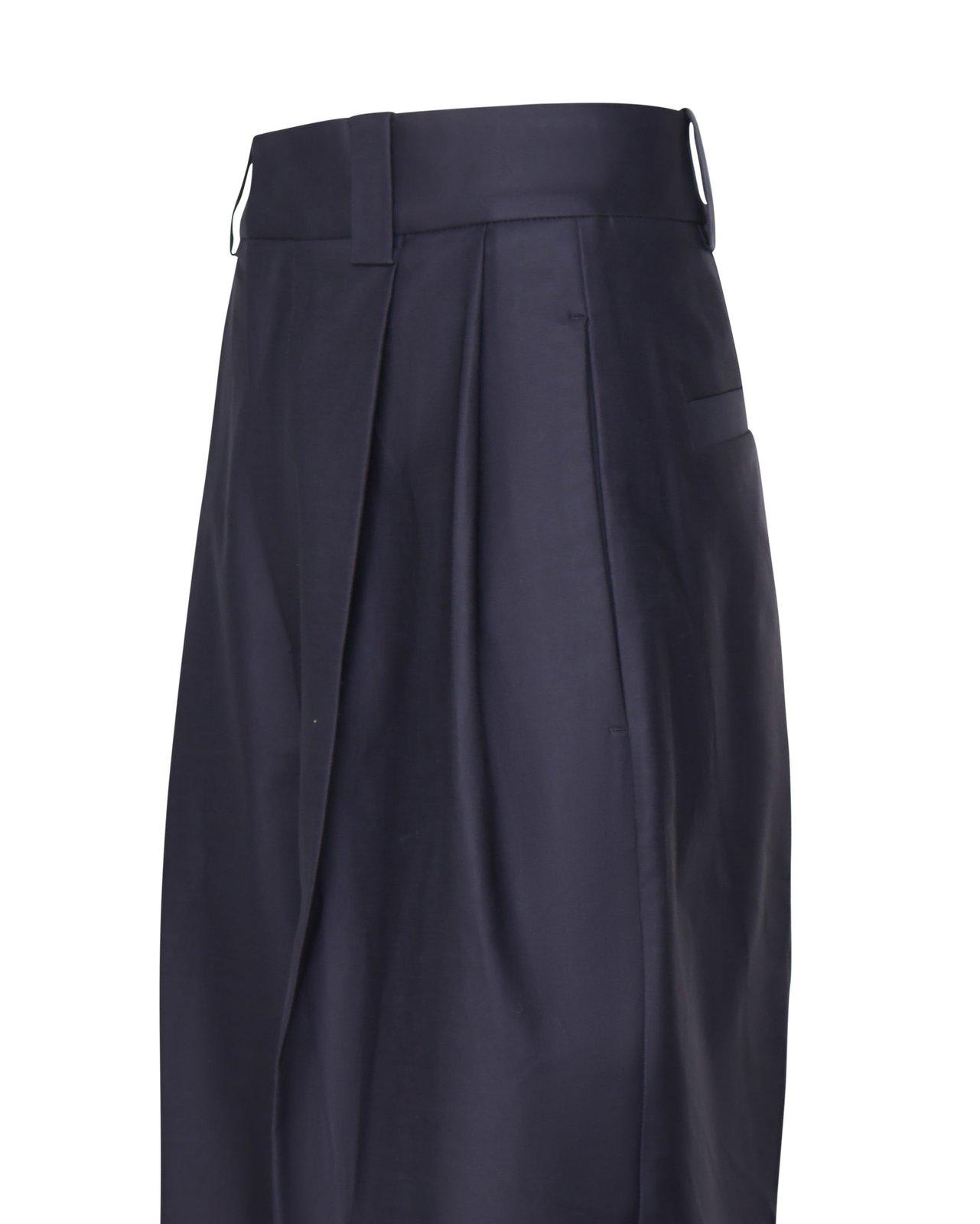 Shop Jacquemus Le Pantalon Marzio Wide Leg Trousers In Blue