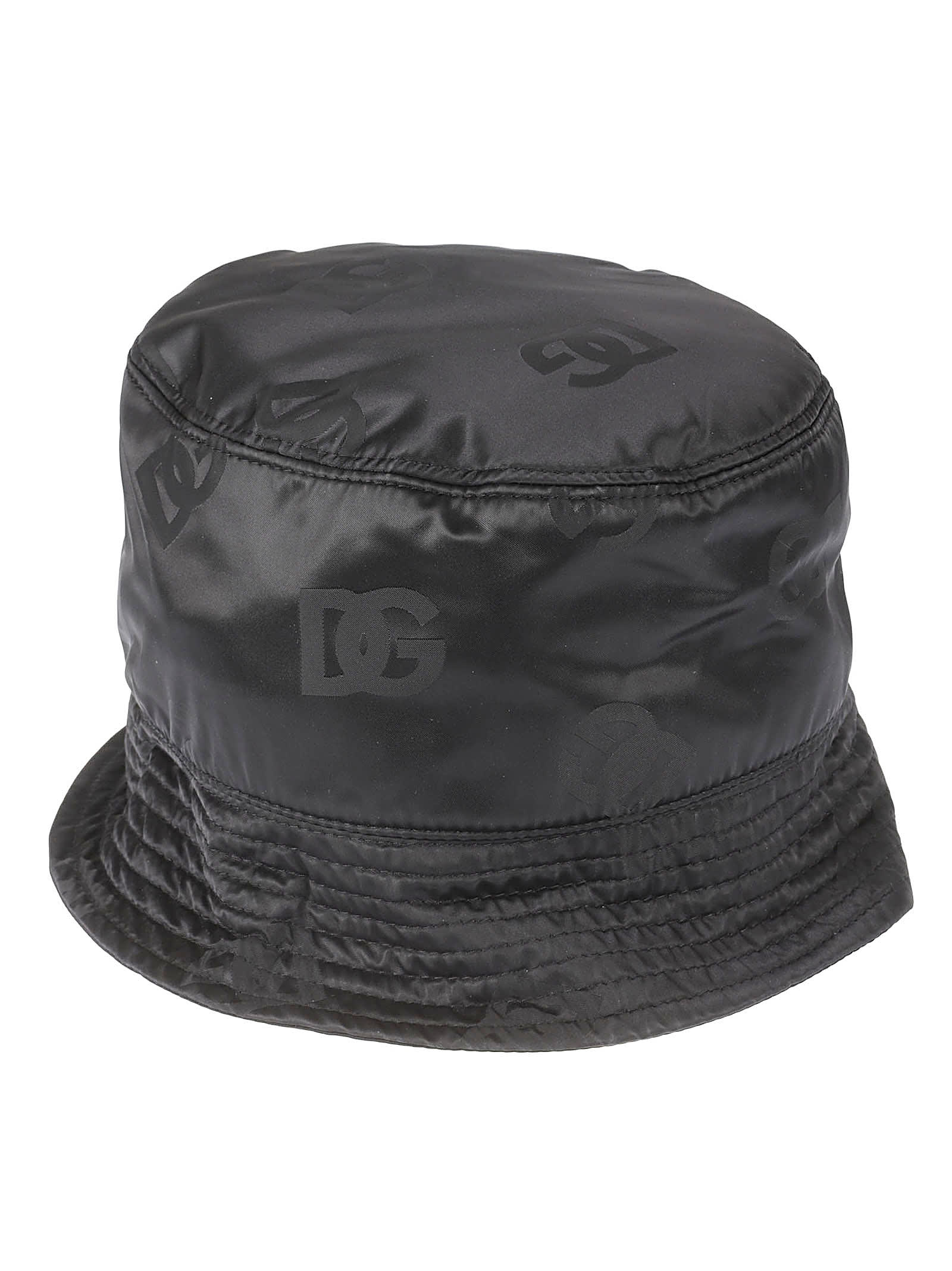 Shop Dolce & Gabbana Logo Print Bucket Hat In Black