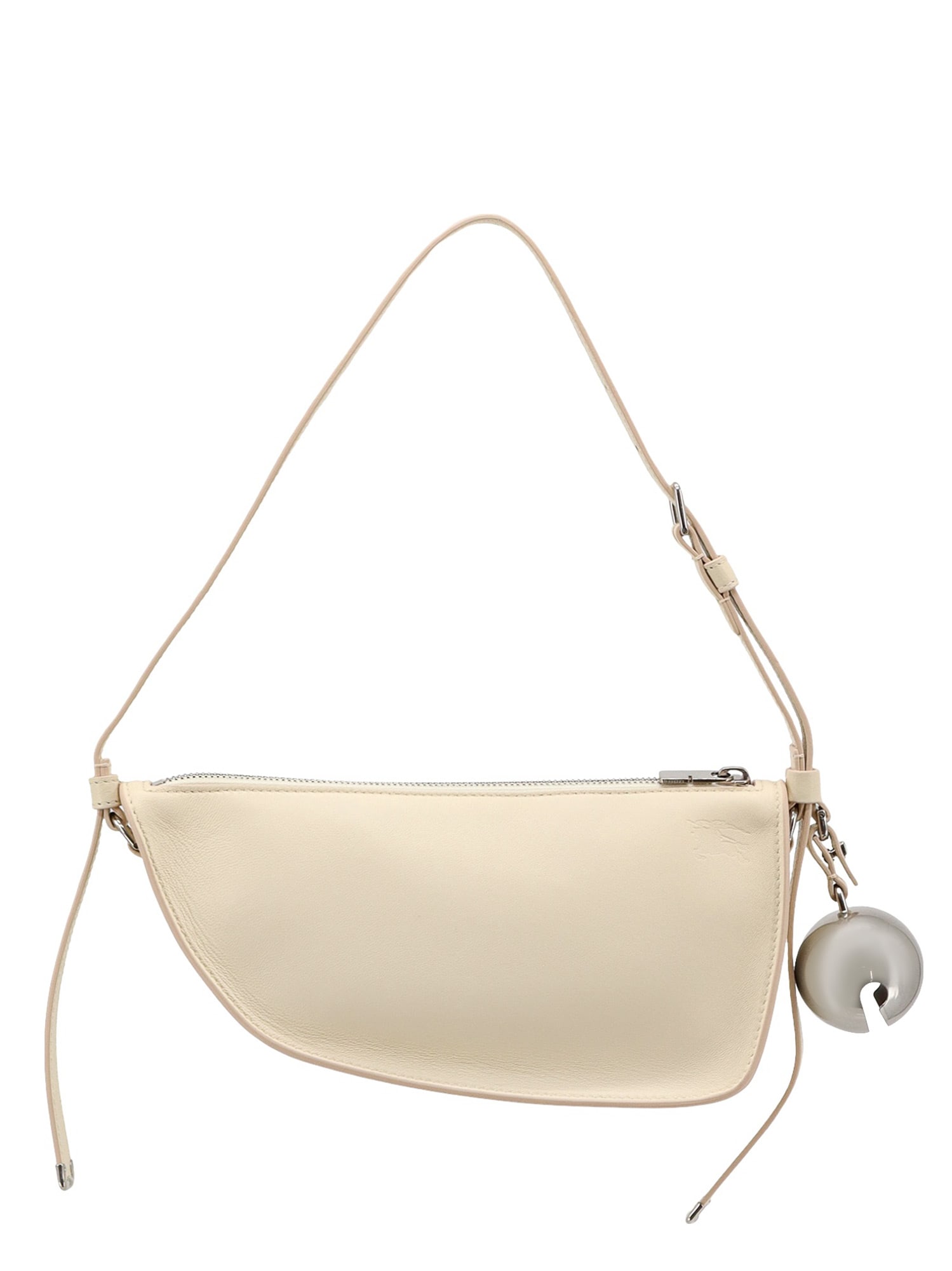 Shop Burberry Shield Sling Shoulder Bag In White