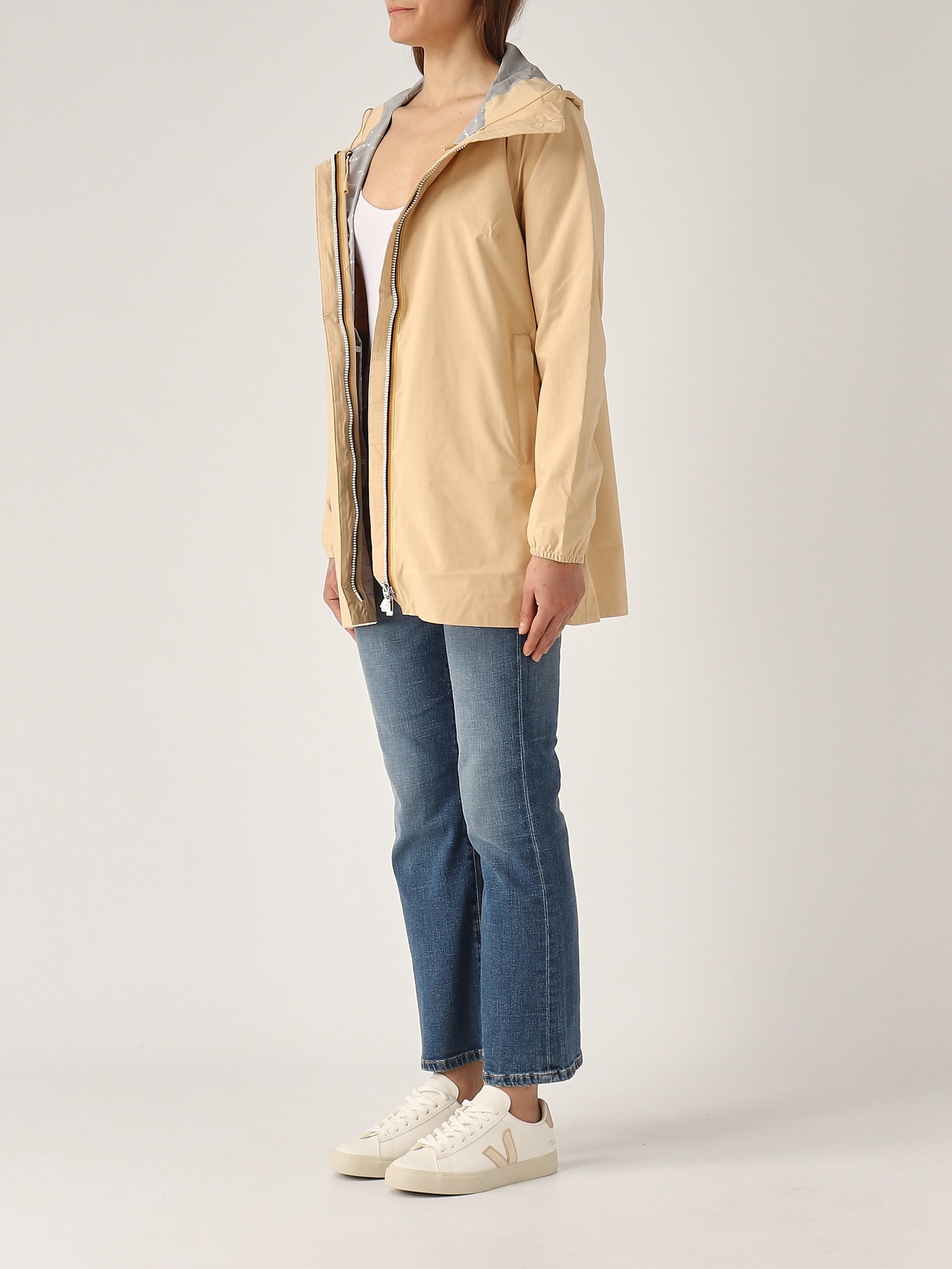 K-way Sophie Stretch Dot Jacket In Brown