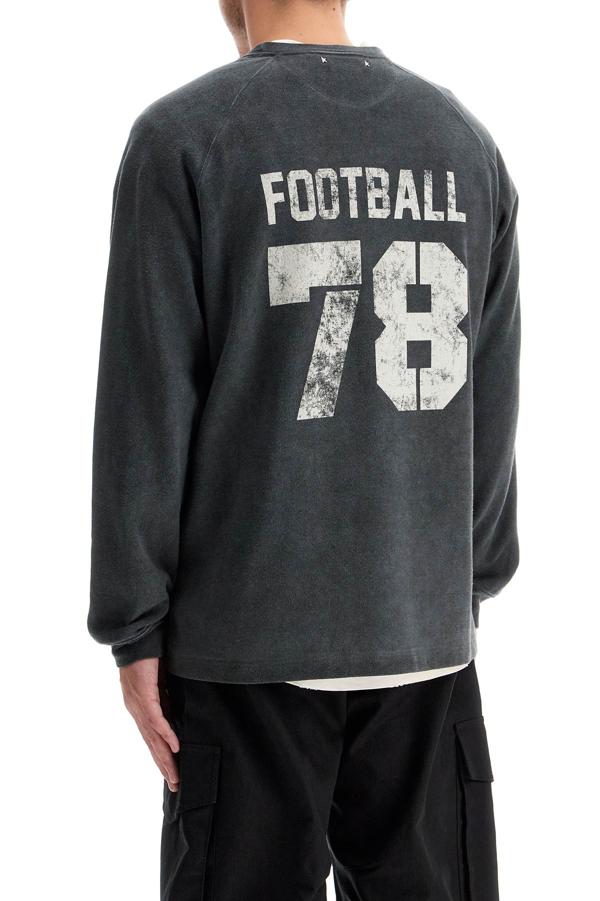 Shop Golden Goose Lightweight Sweatshirt With Print In Anthracite/ Heritage White (grey)