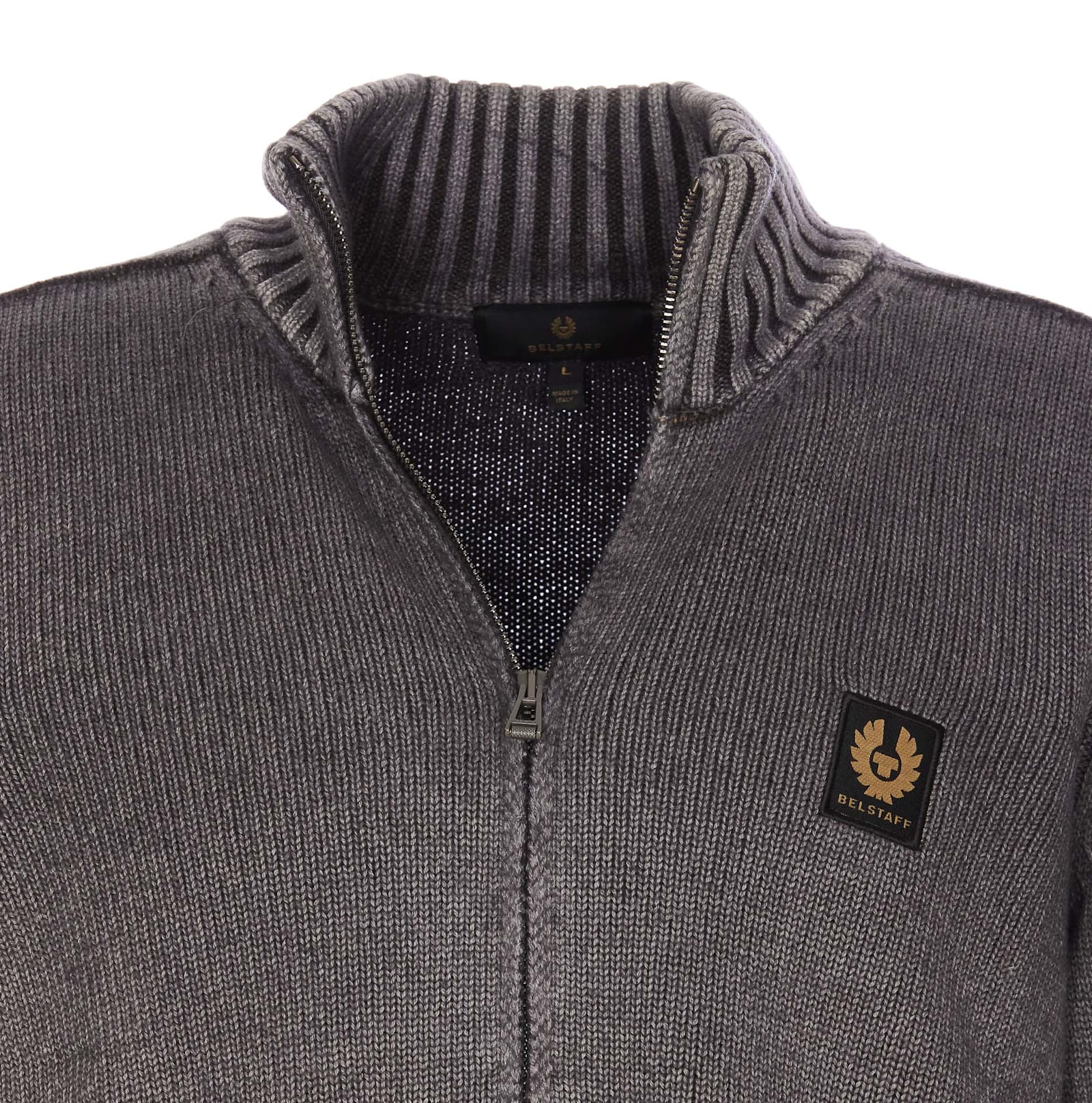 Shop Belstaff Watch Zip Cardigan In Grey