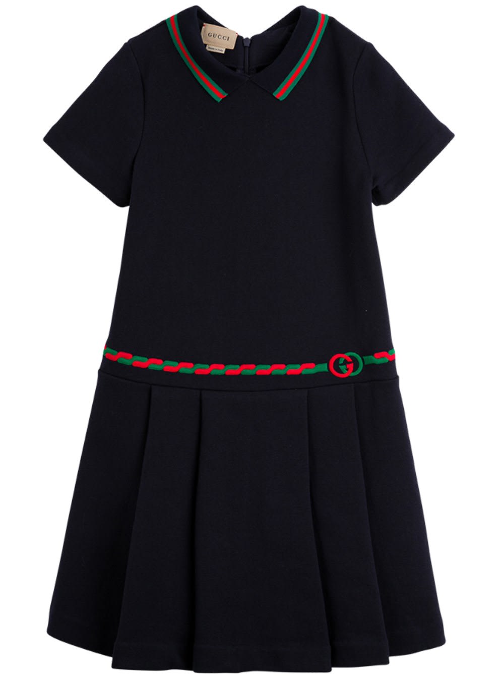 Photo of  Gucci Blue Cotton Dress With Web Details- shop Gucci Dresses online sales