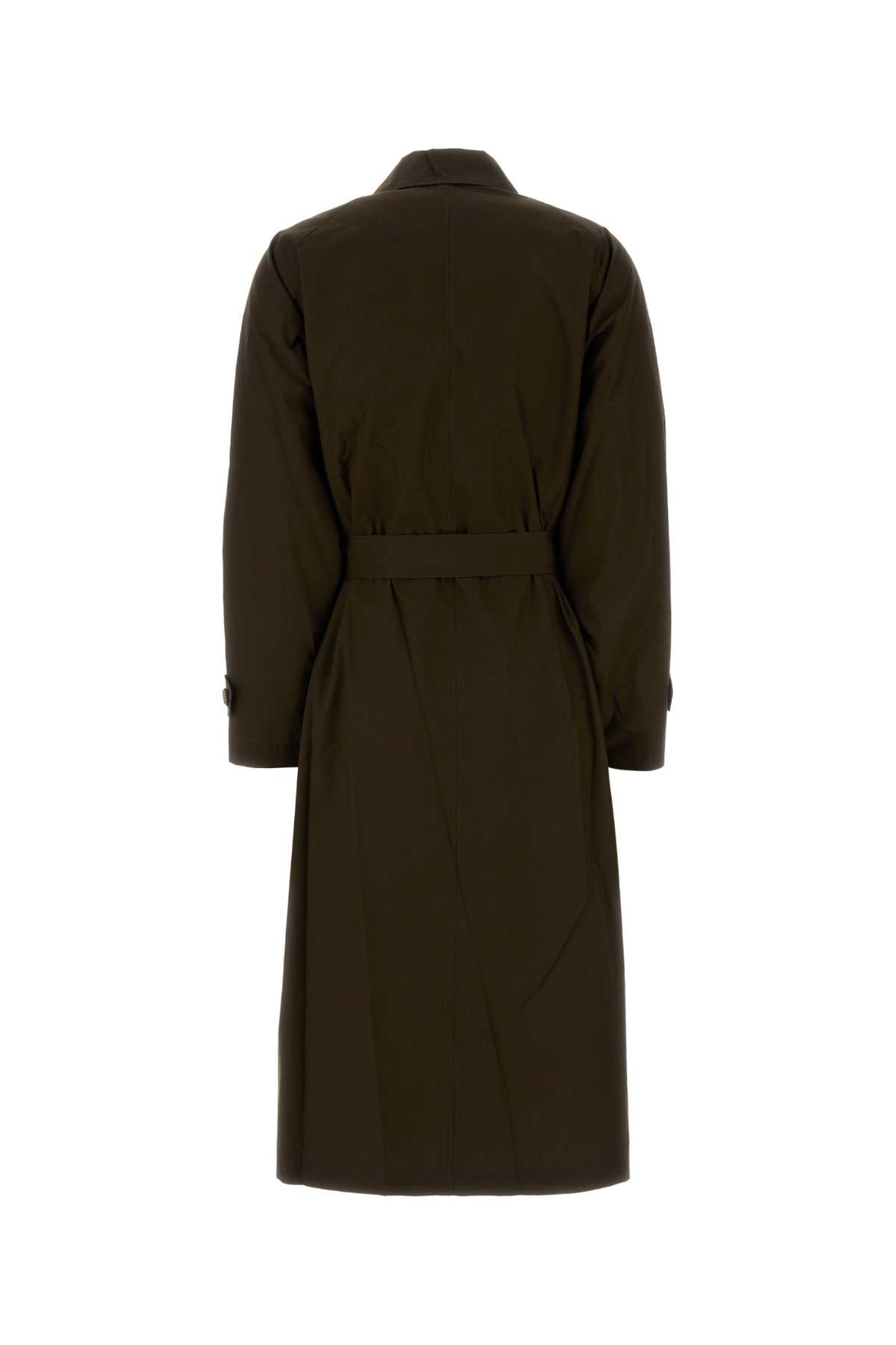 Magda Butrym Mud Cotton Trench Coat In Brown