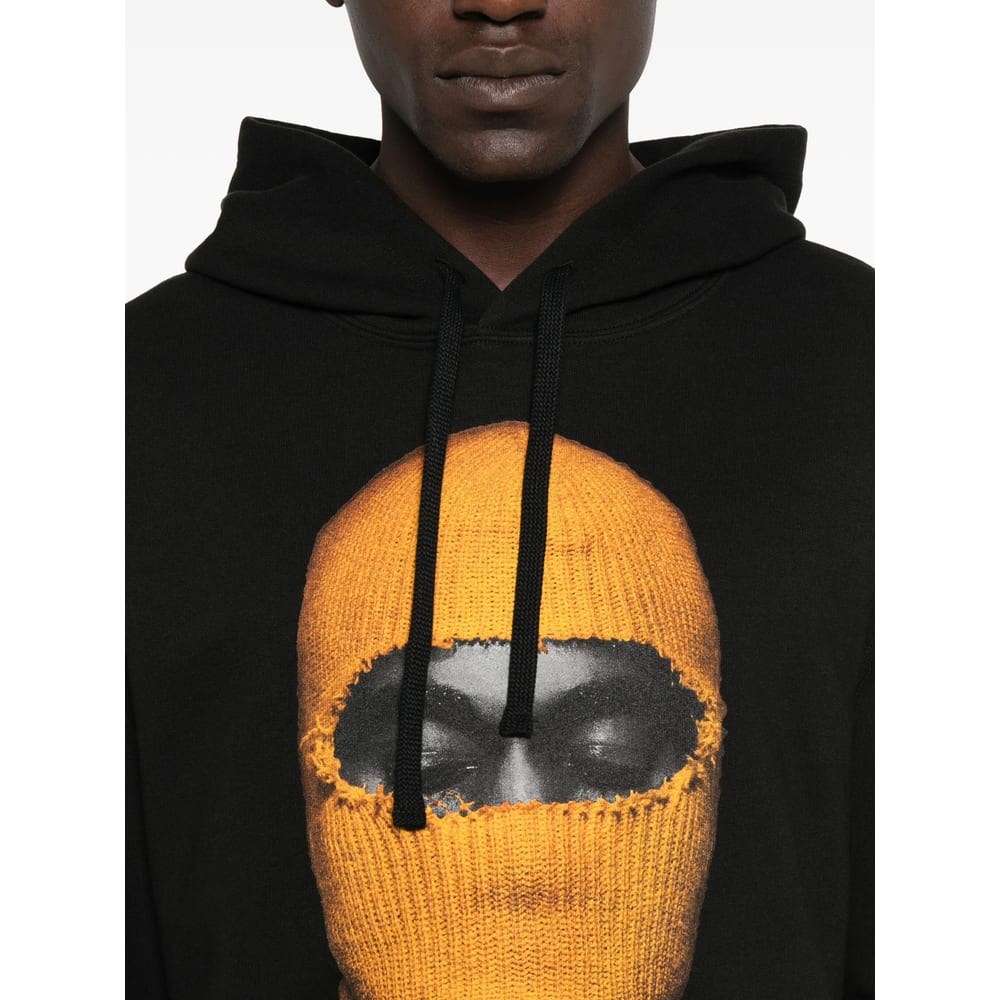 Ih Nom Uh Nit Hooded Cotton Sweatshirt Featuring Graphic Print In Black