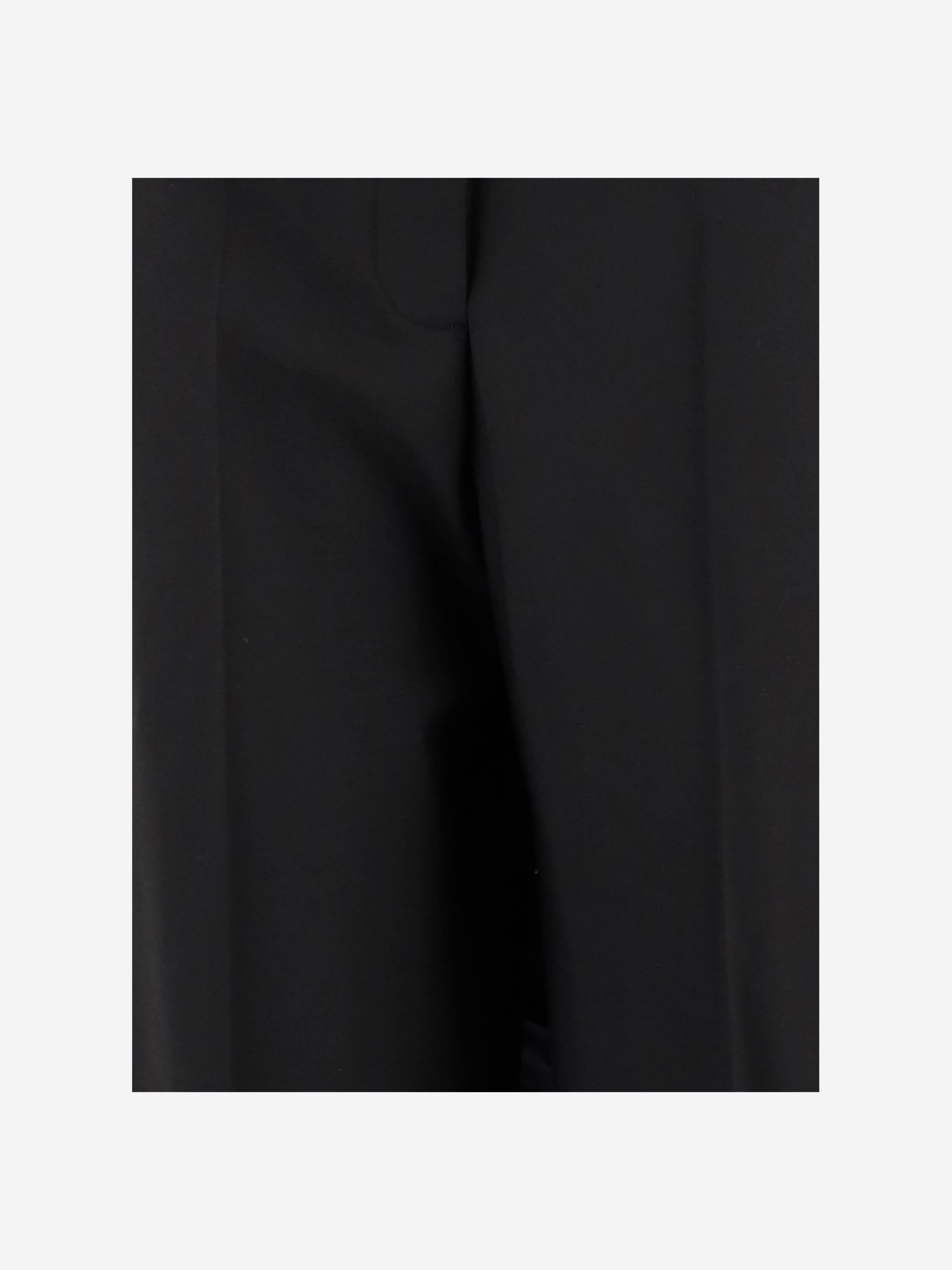 Tory Burch Wide Leg Wool Trousers Featuring Pleats In Black
