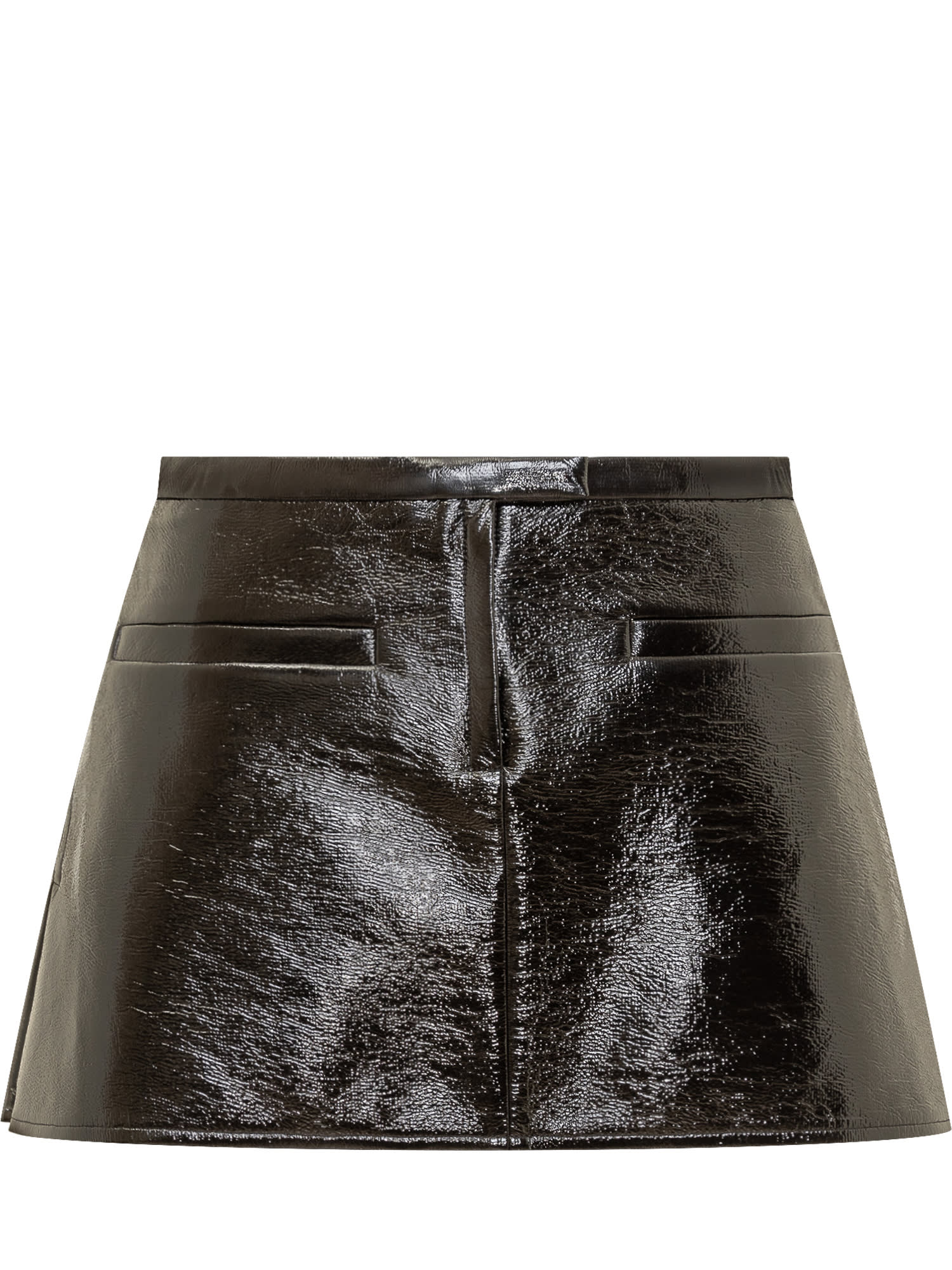 Shop Courrèges Vinyle Mini Skirt In Black