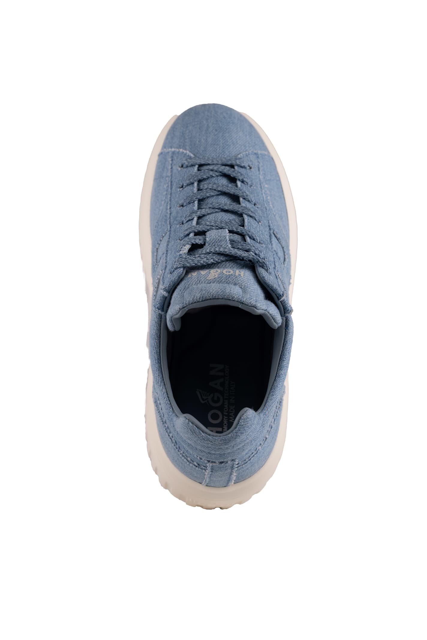 Hogan H-stripes Sneakers In Denim In Denim Chiaro