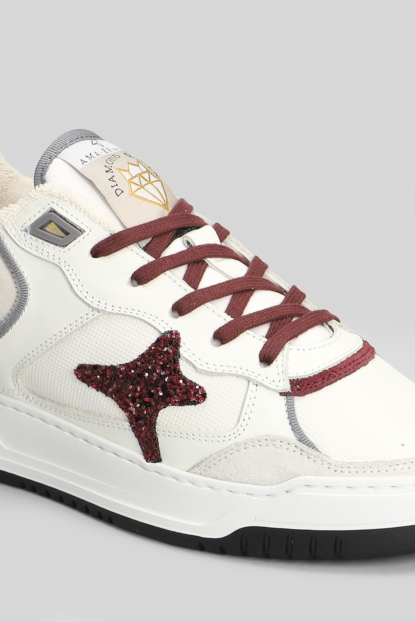 Ama Brand Sneakers In White Leather In Multi