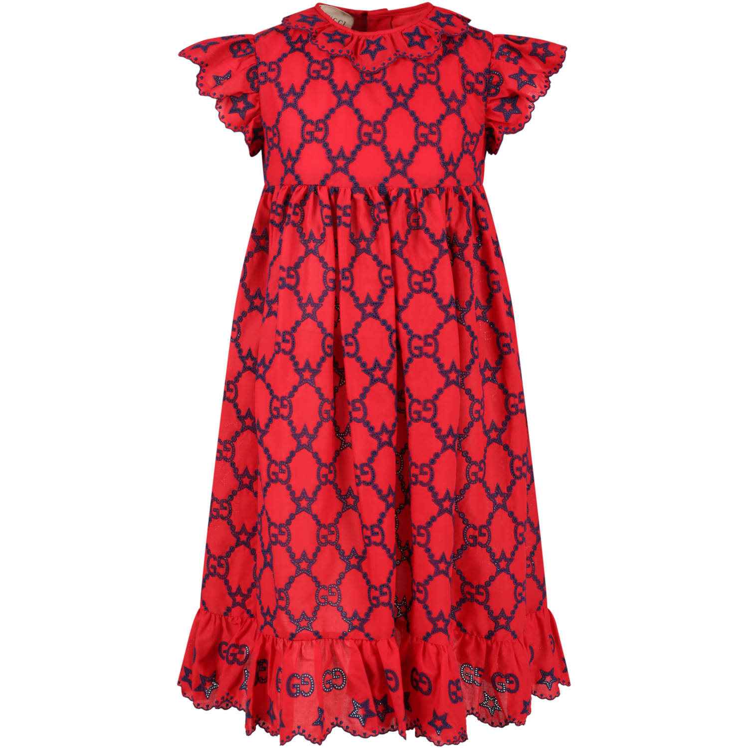 Gucci Red Dress For Girl With Stars