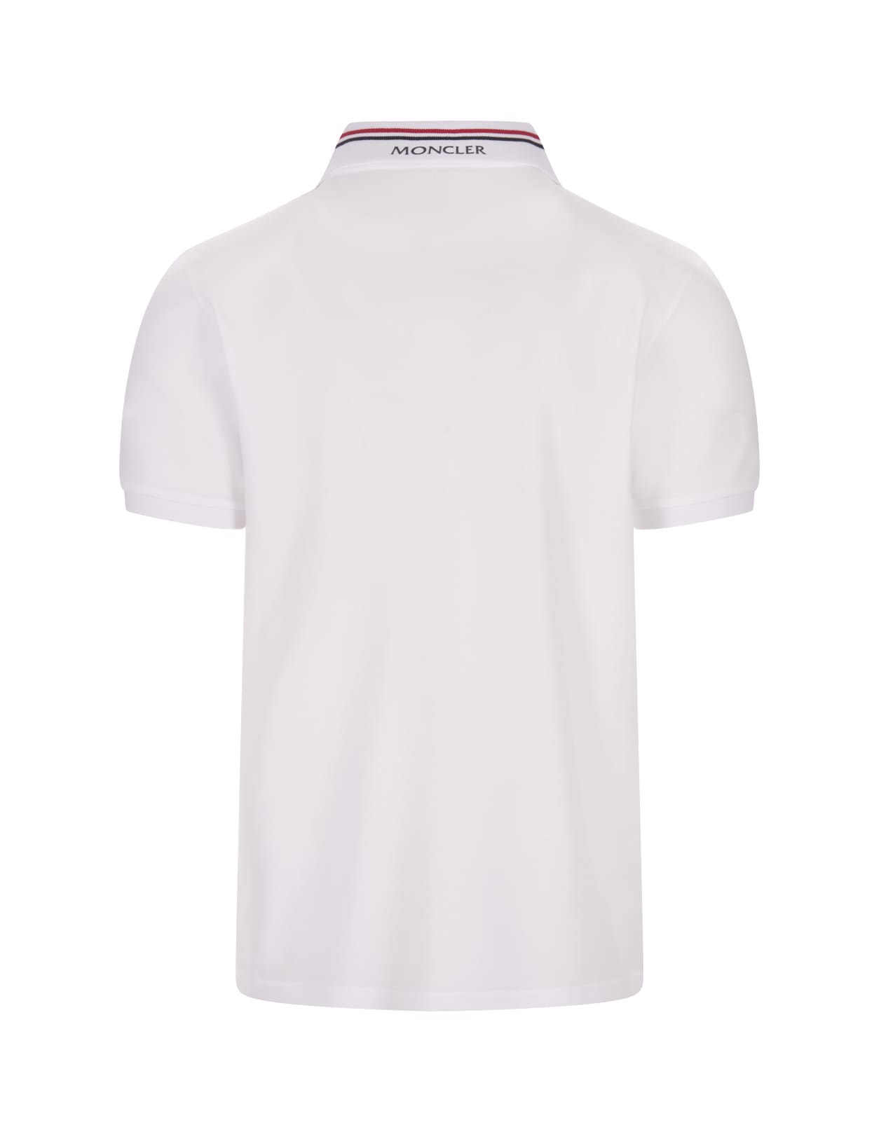 Shop Moncler White Polo Shirt With Iconic Felt Logo