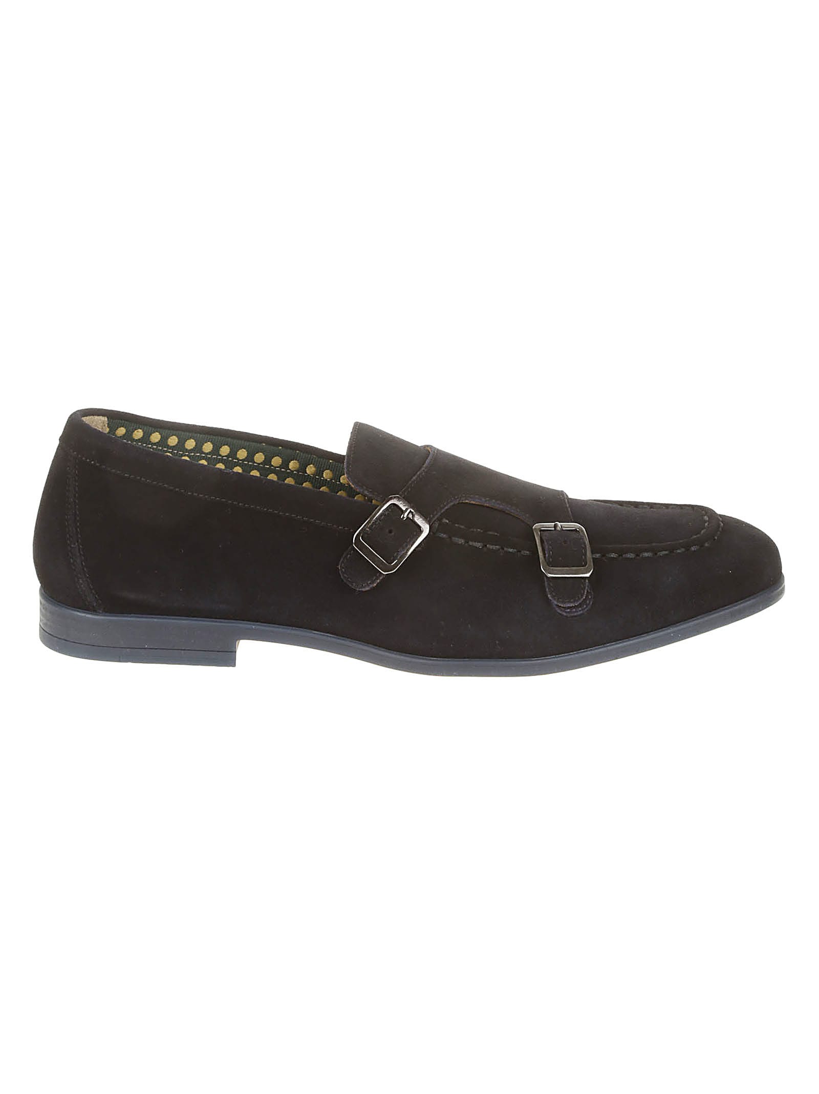 Doucal's Double Buckle Strap Monk Shoes In Blue