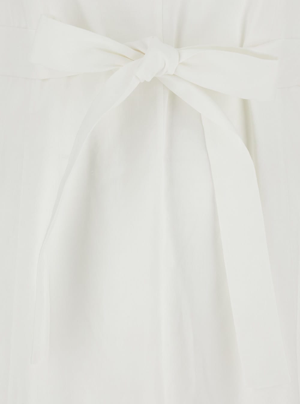 Theory White Dress With French Collar And Removable Waist Belt In White