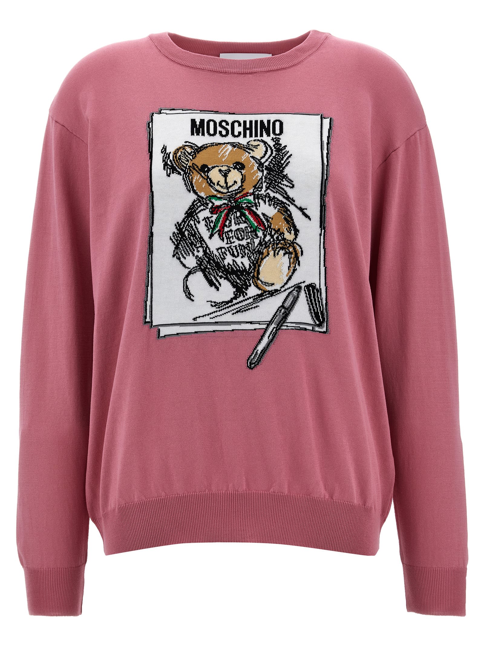 Shop Moschino Teddy Sweater In Pink