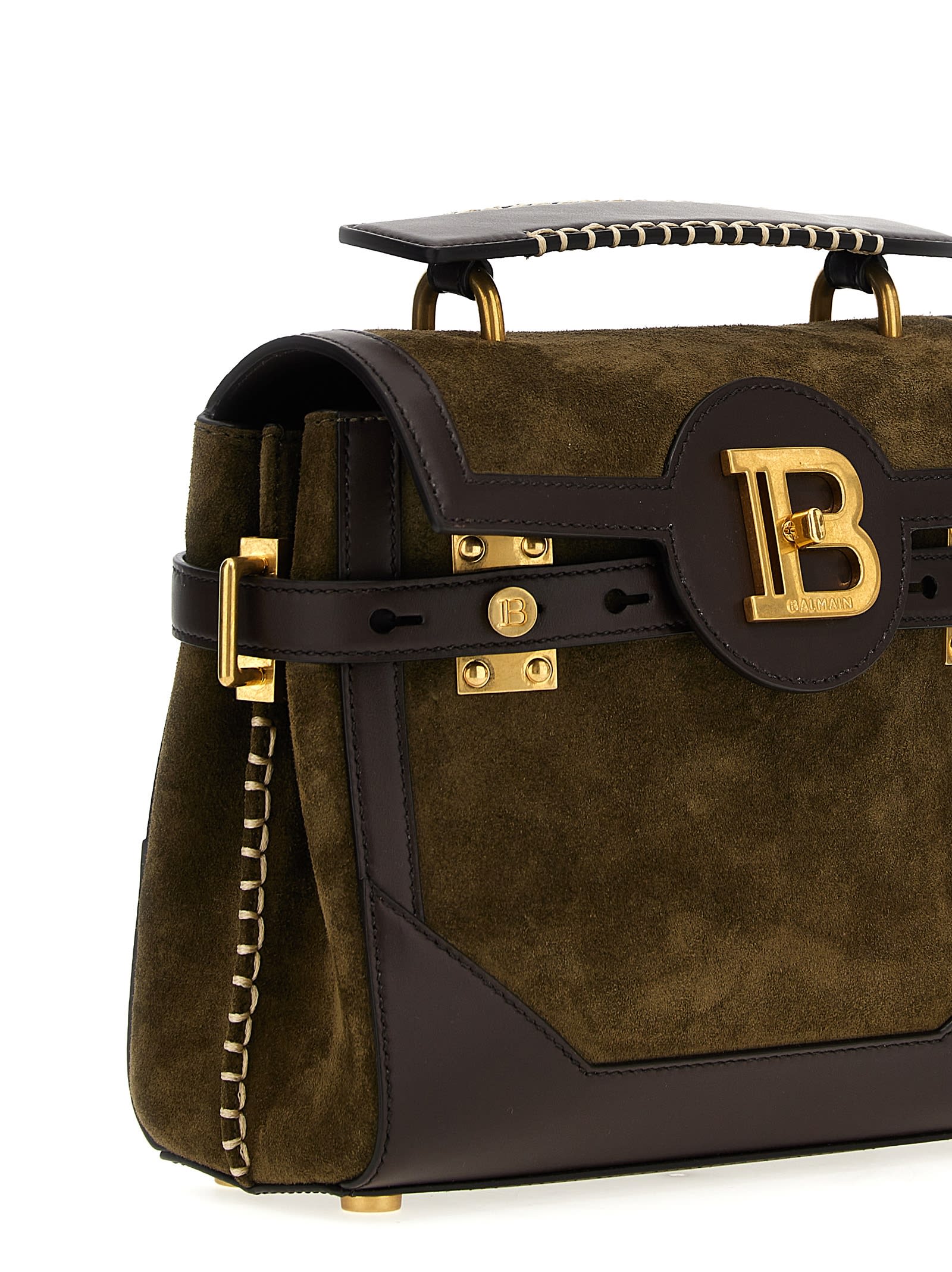 Shop Balmain B-buzz 23 Handbag In Green