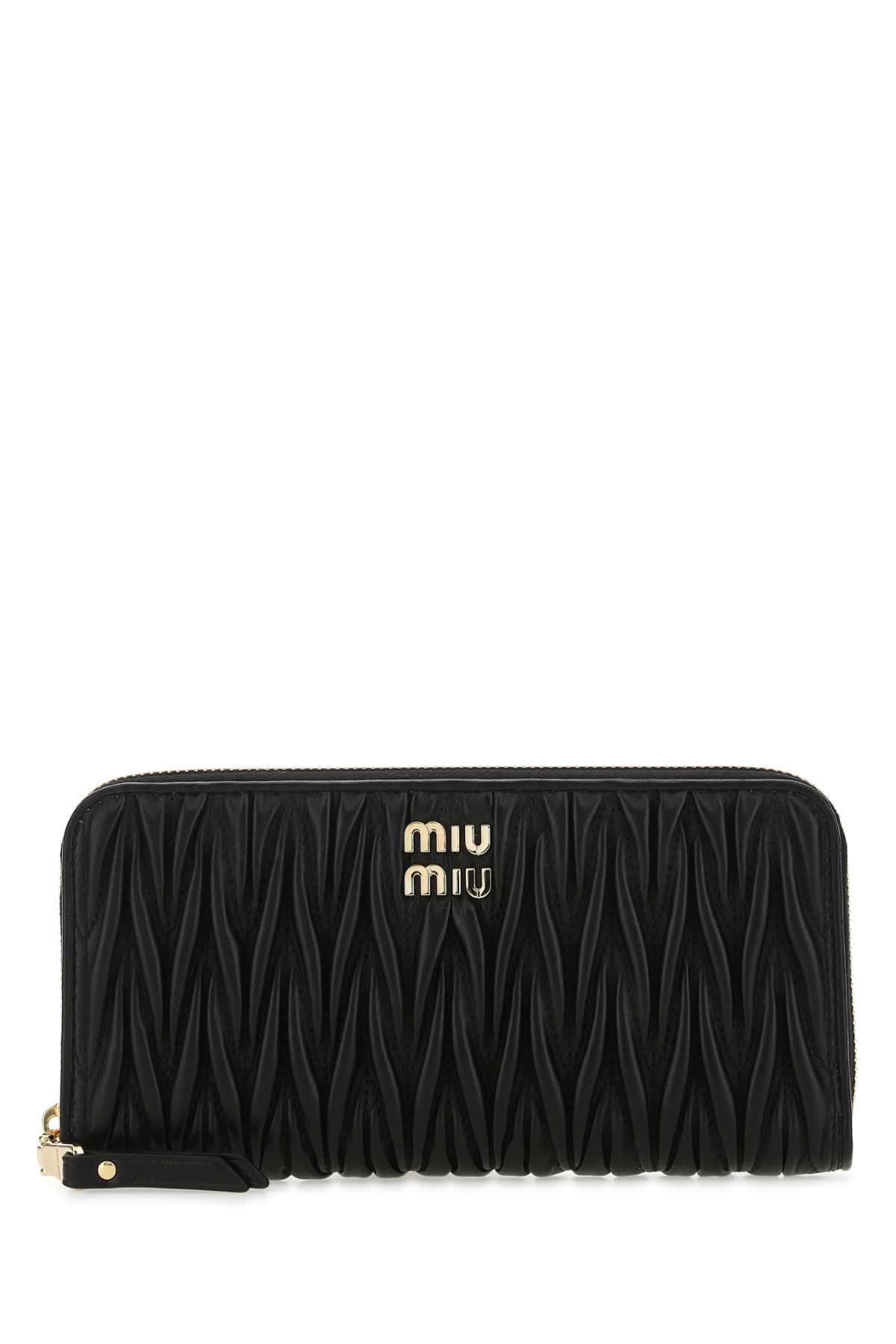 Shop Miu Miu Black Nappa Leather Wallet In F0002