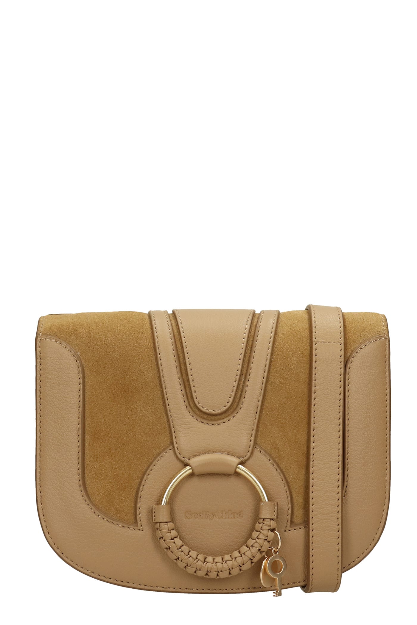 See by Chloé Hana Shoulder Bag In Beige Suede And Leather
