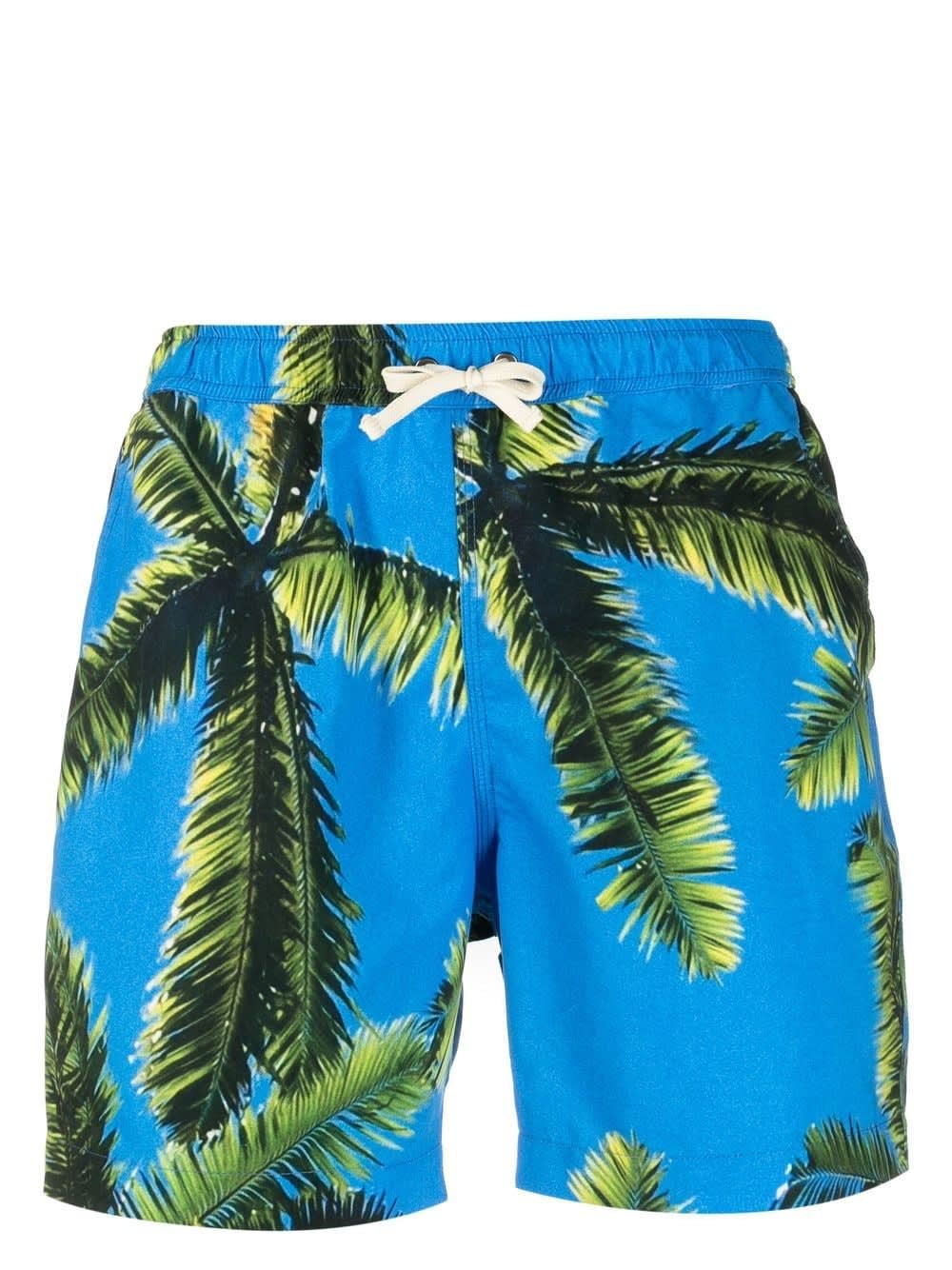 Blue Sky Inn Palm Tree-print Swim Shorts In Blue