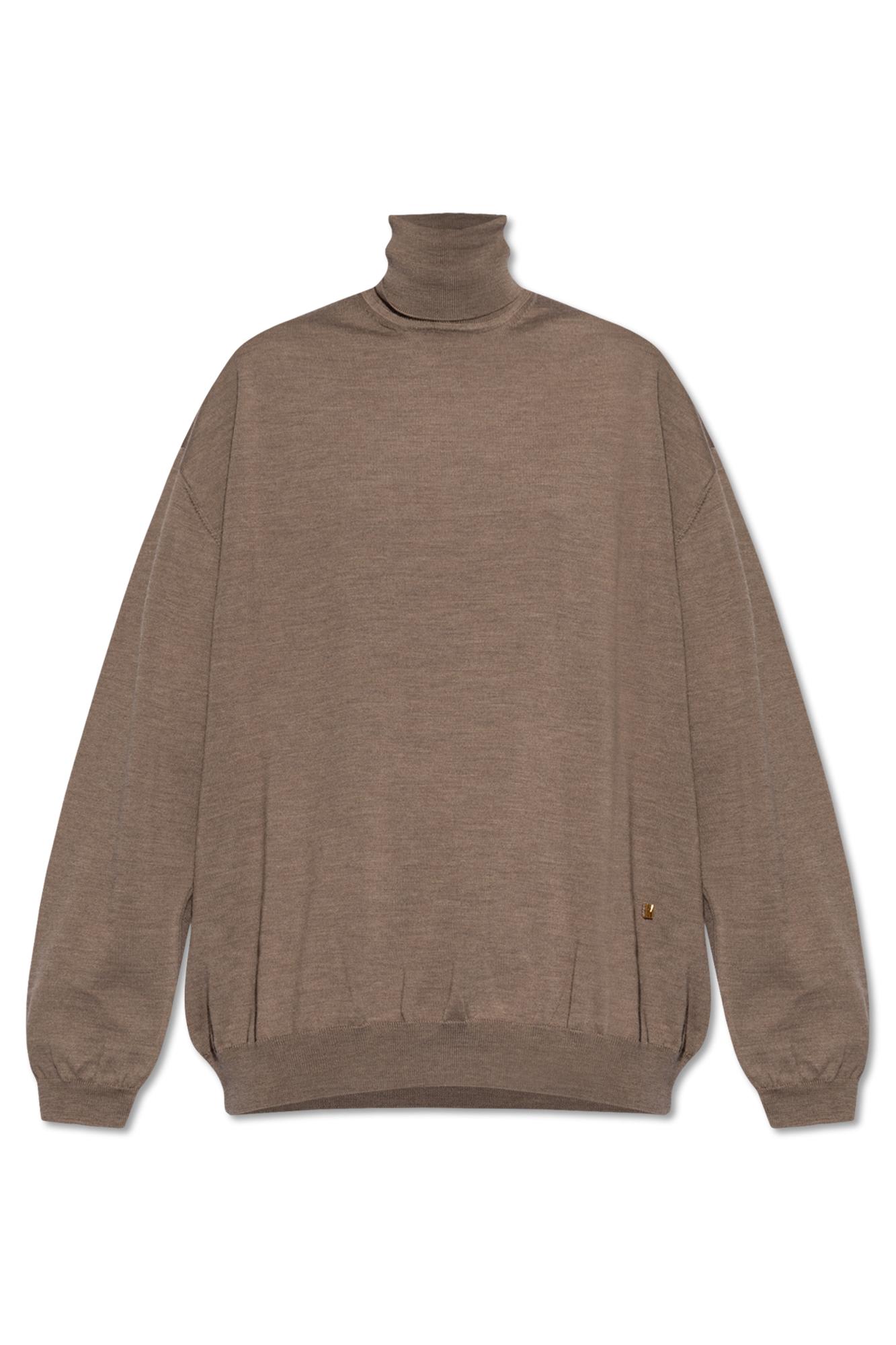 Shop Moschino Woolen Turtleneck In Beige