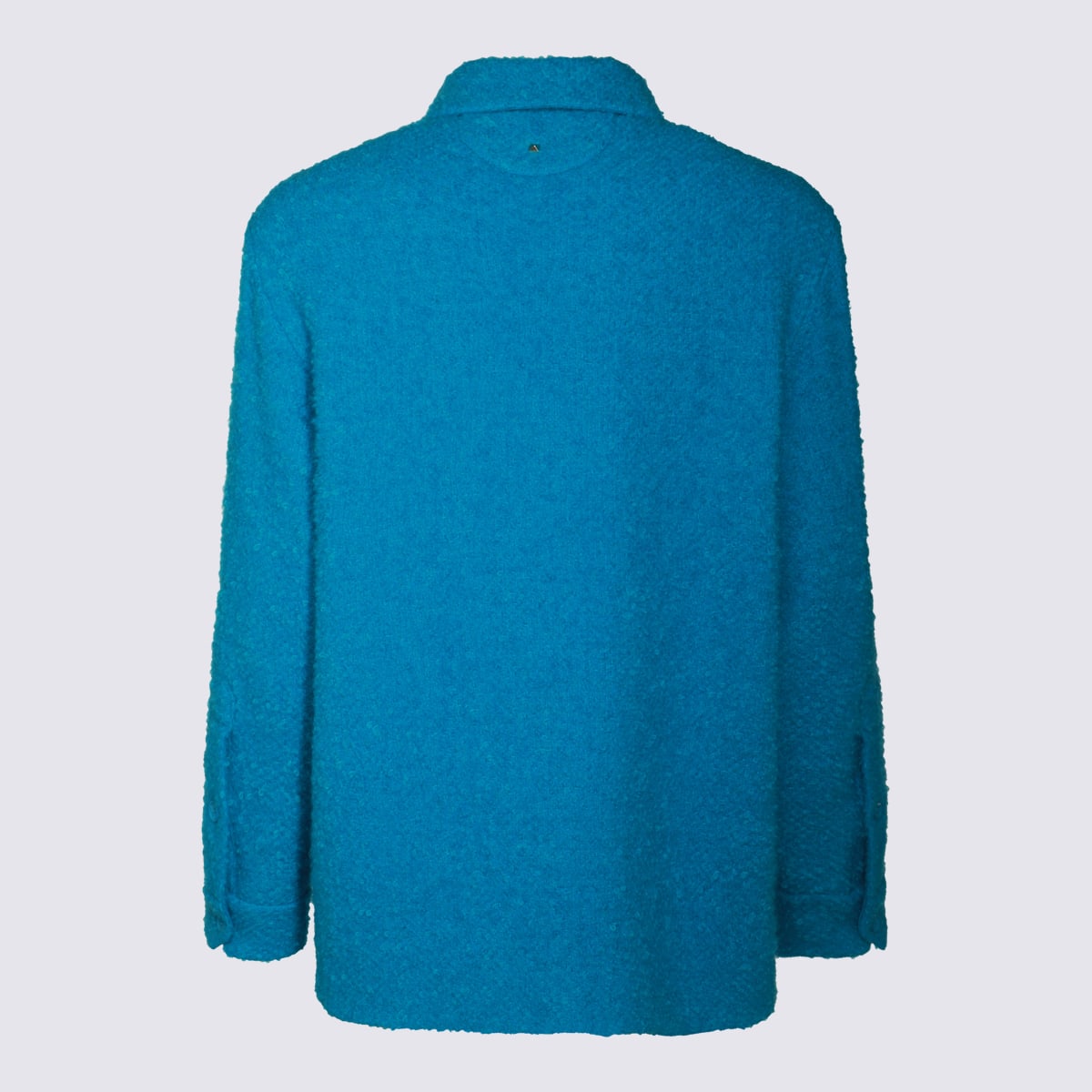 Shop Valentino Blue Wool Down Jacket