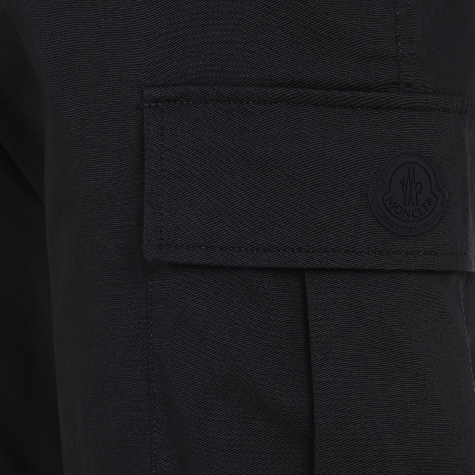Moncler Cotton Trousers Cargo Pockets In Black