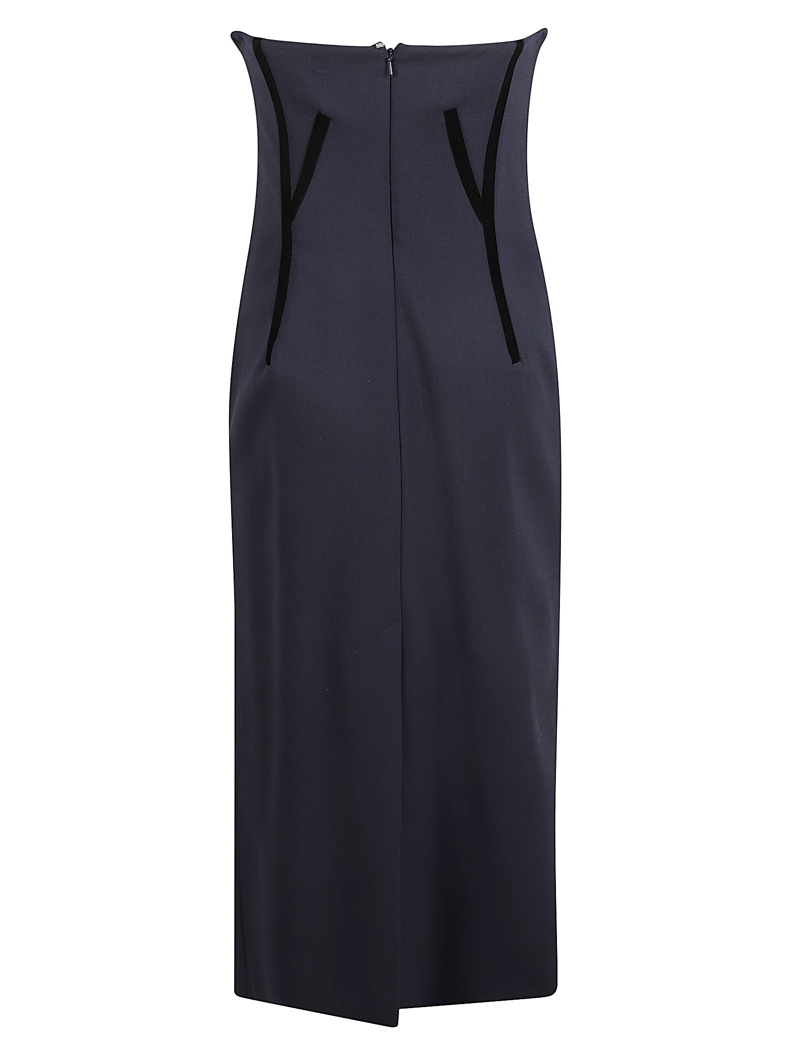 Sportmax Anemone Wool-blend Bustier Midi Dress In Blue